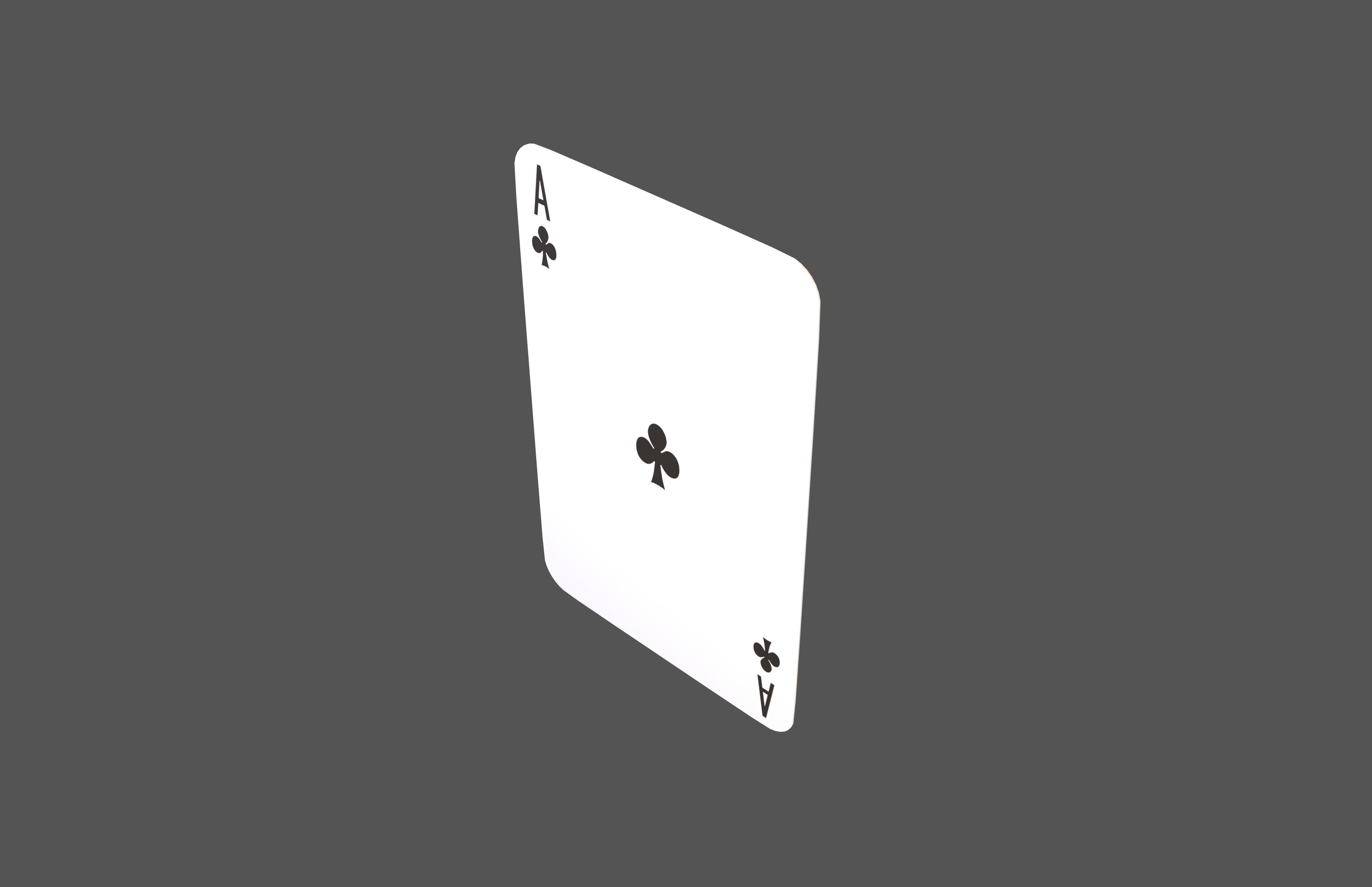 Poker Cards Clubs A V1 001 Low-poly 3D model_2