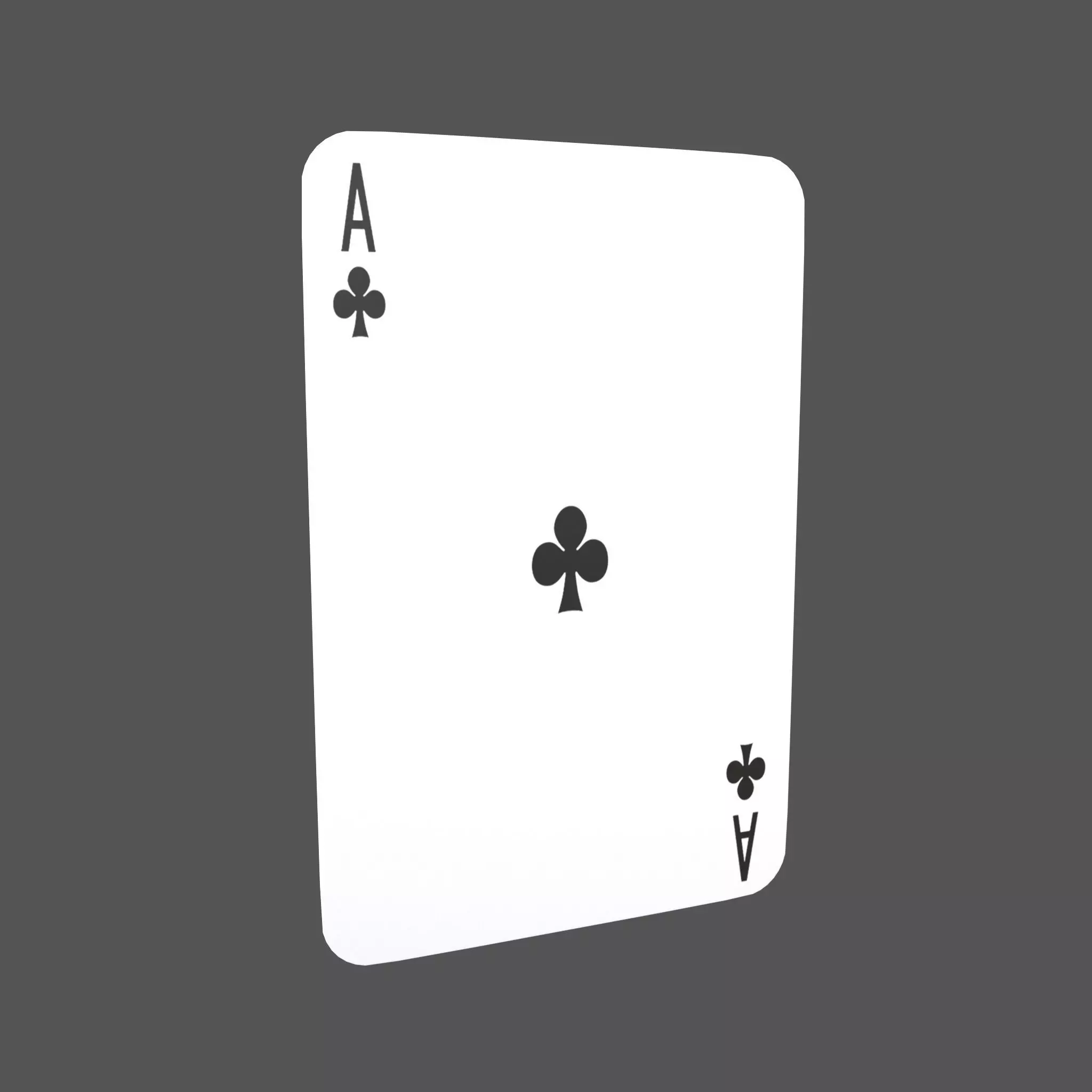 Poker Cards Clubs A V1 001 Low-poly 3D model_0