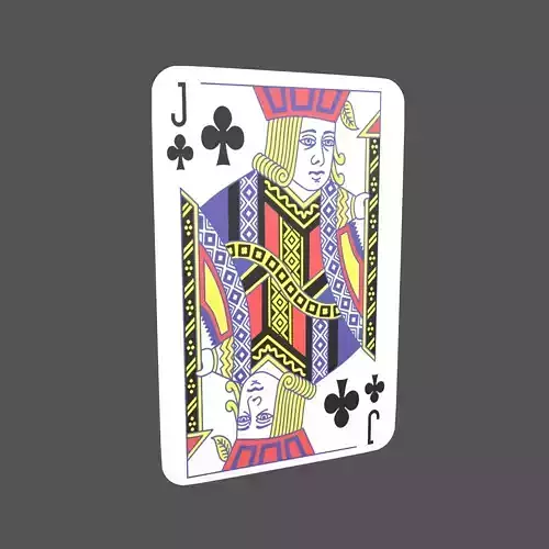 Poker Cards Clubs Jack V1 001 Low-poly 3D model