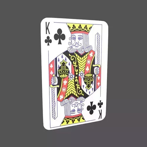 Poker Cards Clubs King V1 001 Low-poly 3D model