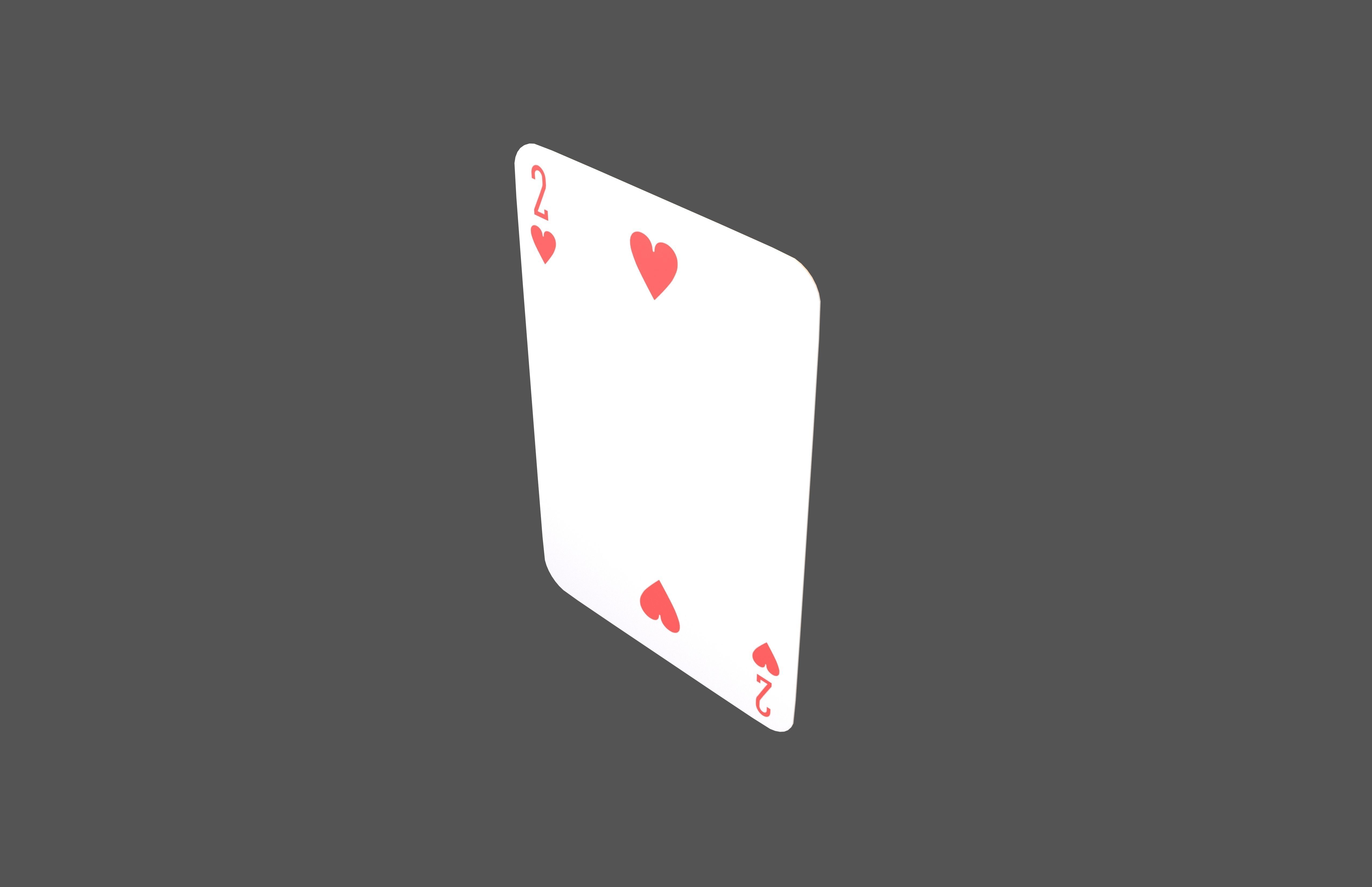 Poker Cards Heart 2 V1 001 Low-poly 3D model_2