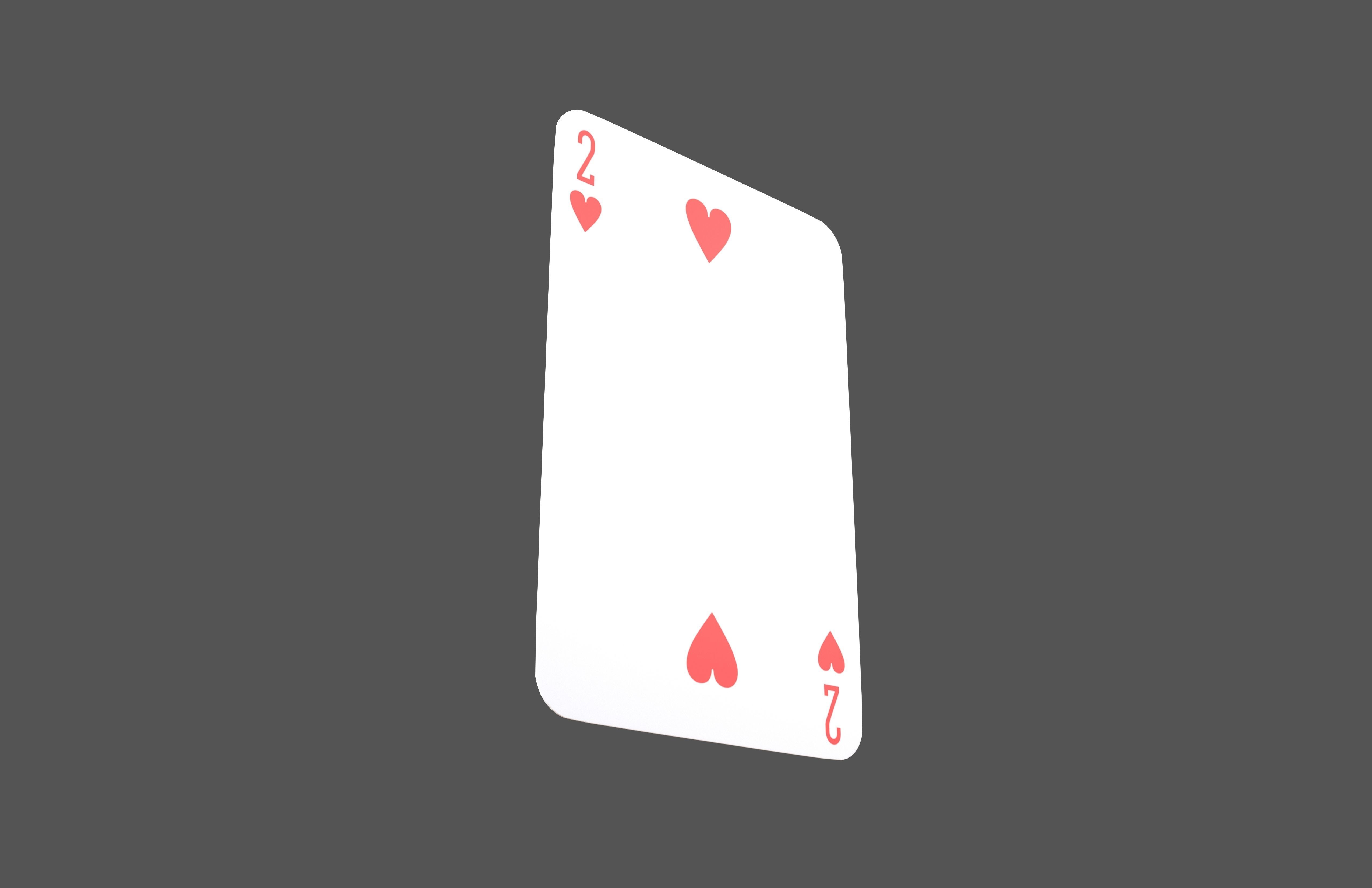 Poker Cards Heart 2 V1 001 Low-poly 3D model_3