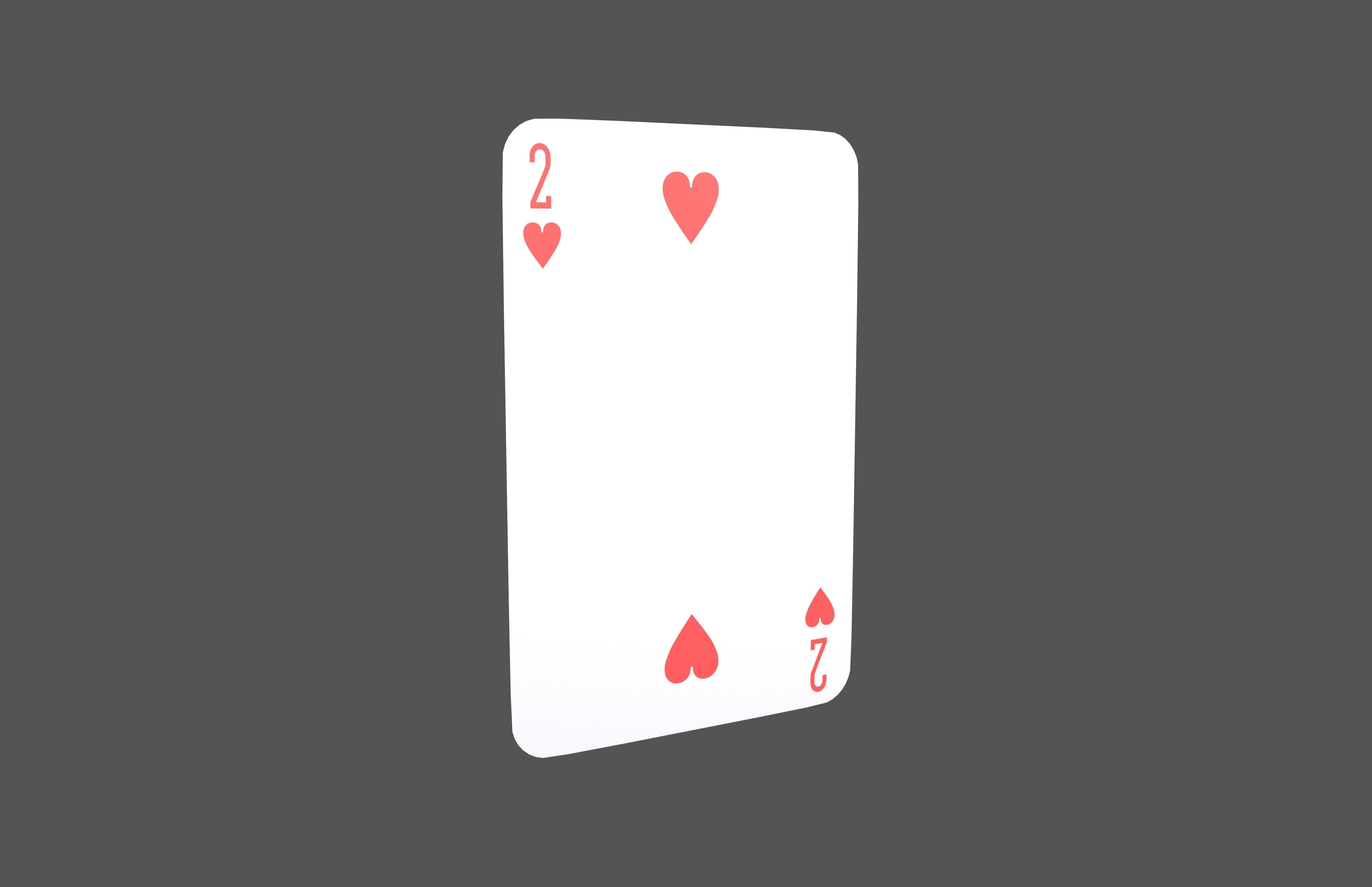 Poker Cards Heart 2 V1 001 Low-poly 3D model_1