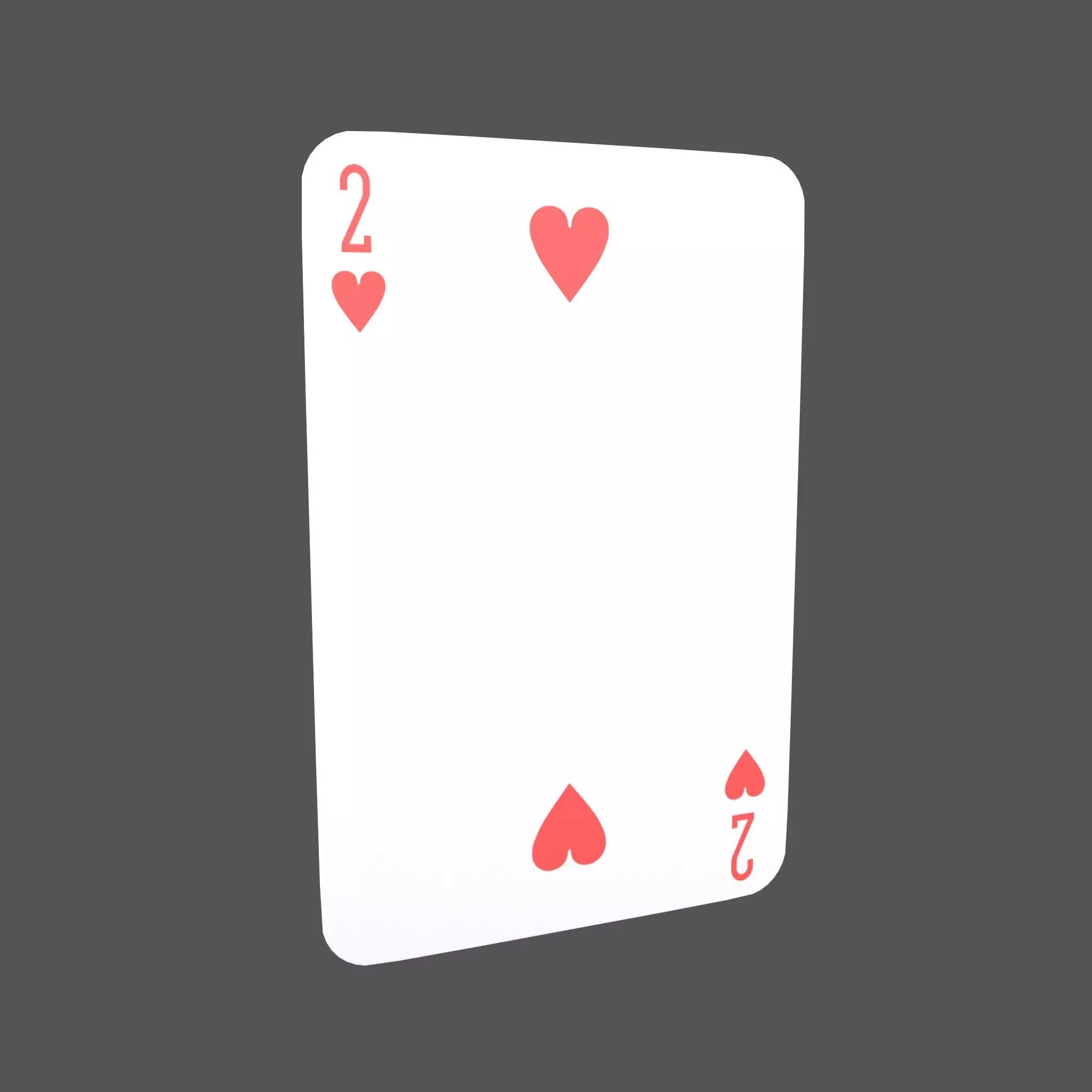 Poker Cards Heart 2 V1 001 Low-poly 3D model_0