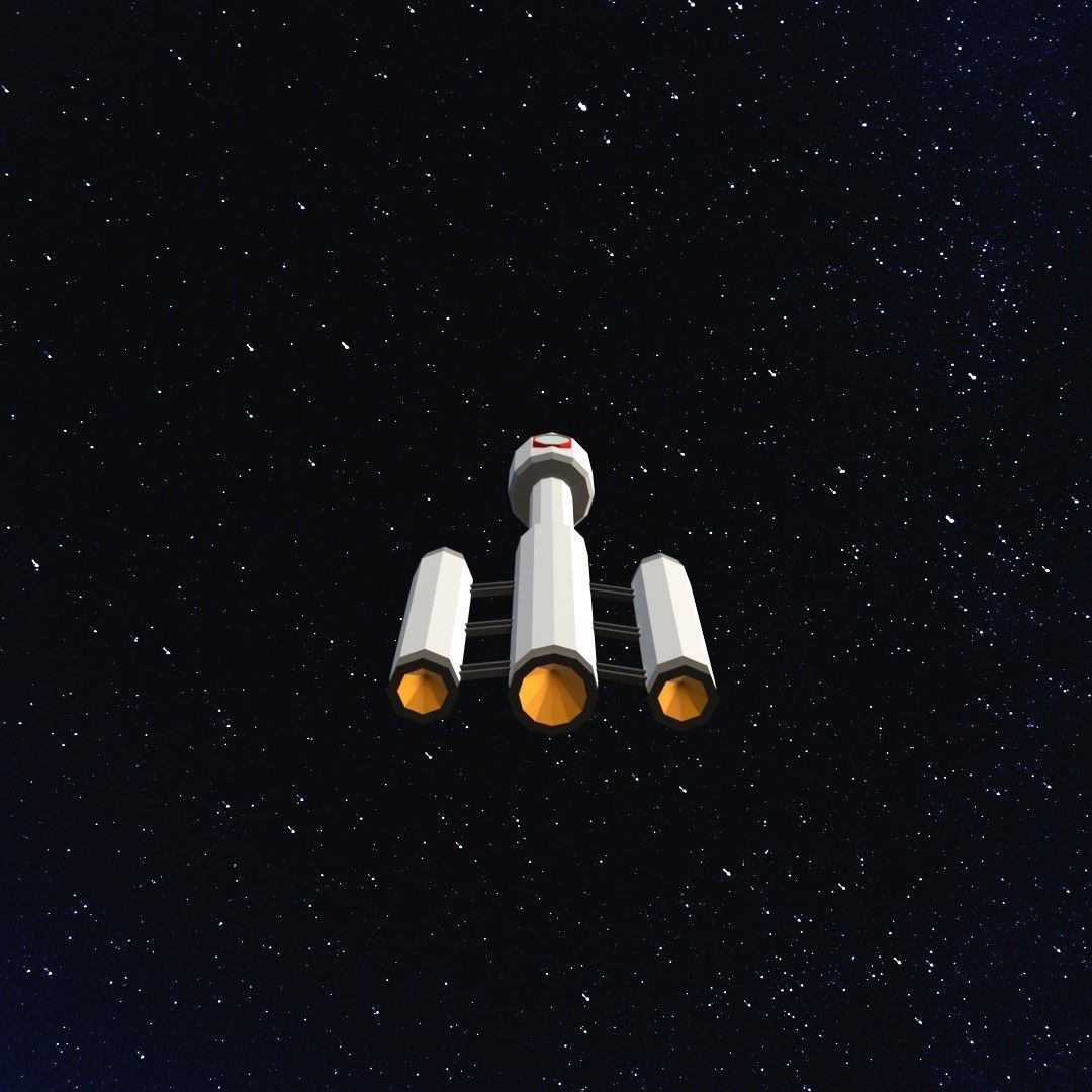 Space rocket Low-poly 3D model_5