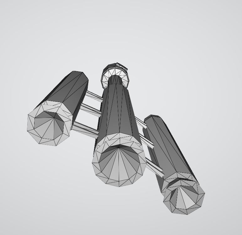 Space rocket Low-poly 3D model_12