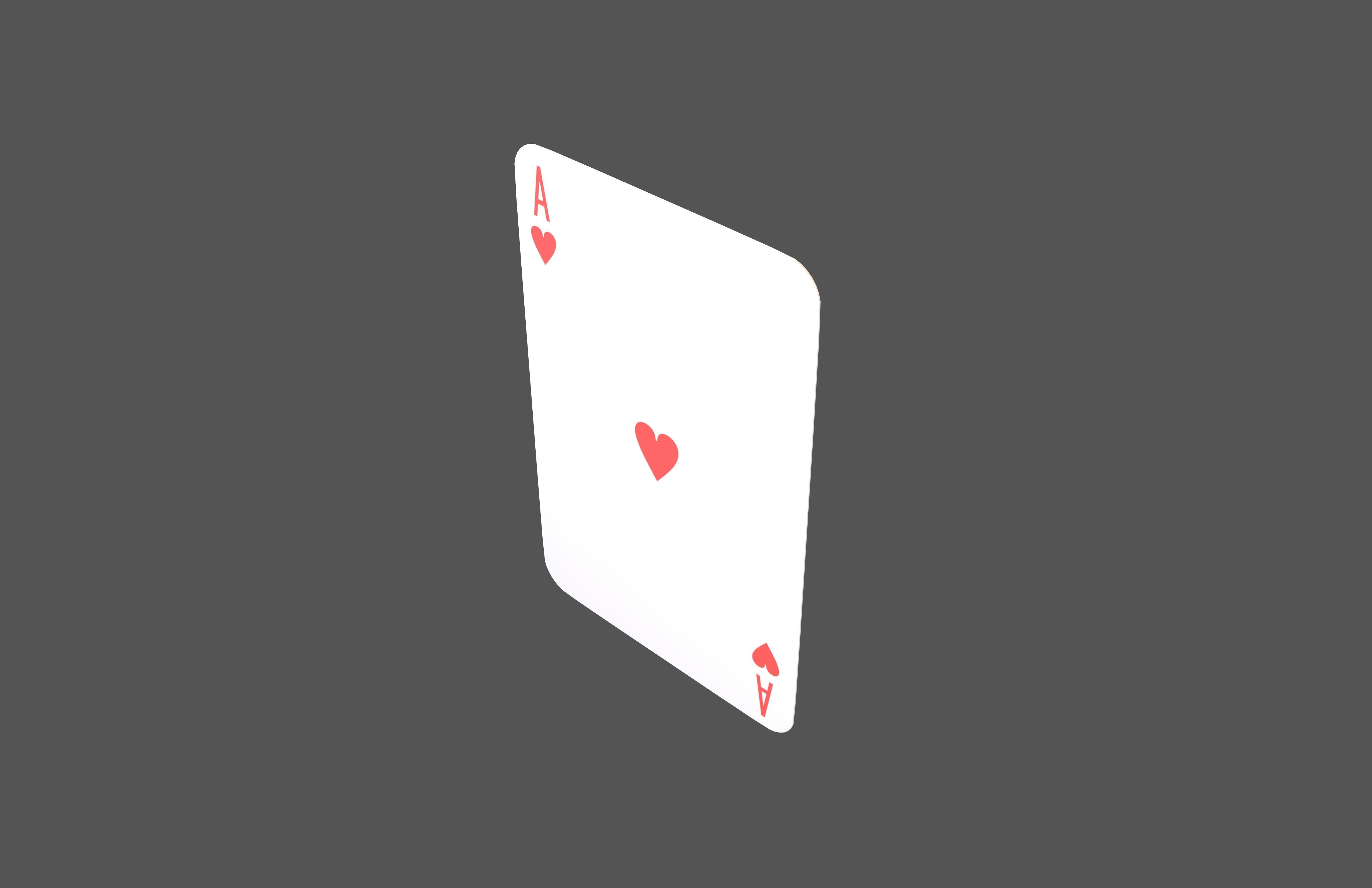 Poker Cards Heart A V1 001 Low-poly 3D model_1