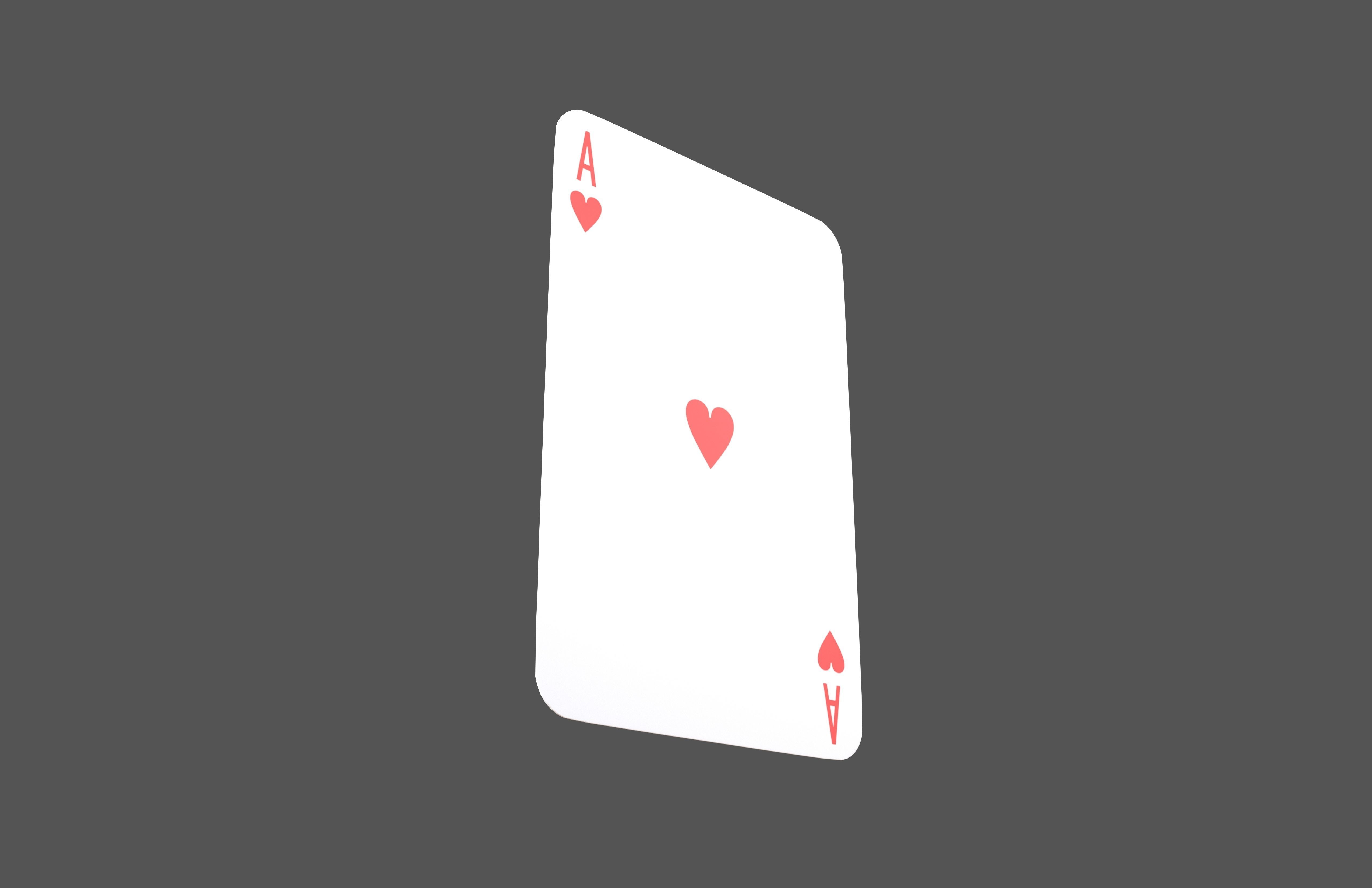 Poker Cards Heart A V1 001 Low-poly 3D model_3