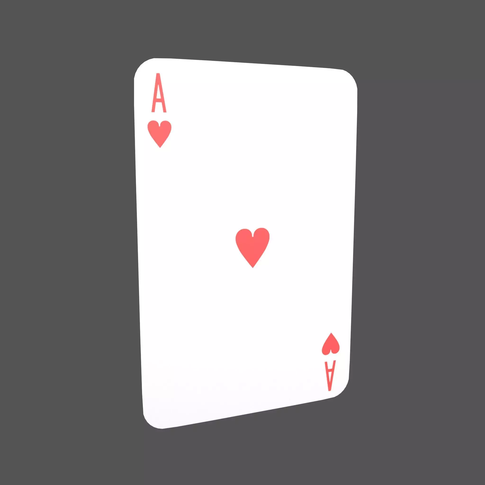 Poker Cards Heart A V1 001 Low-poly 3D model_0