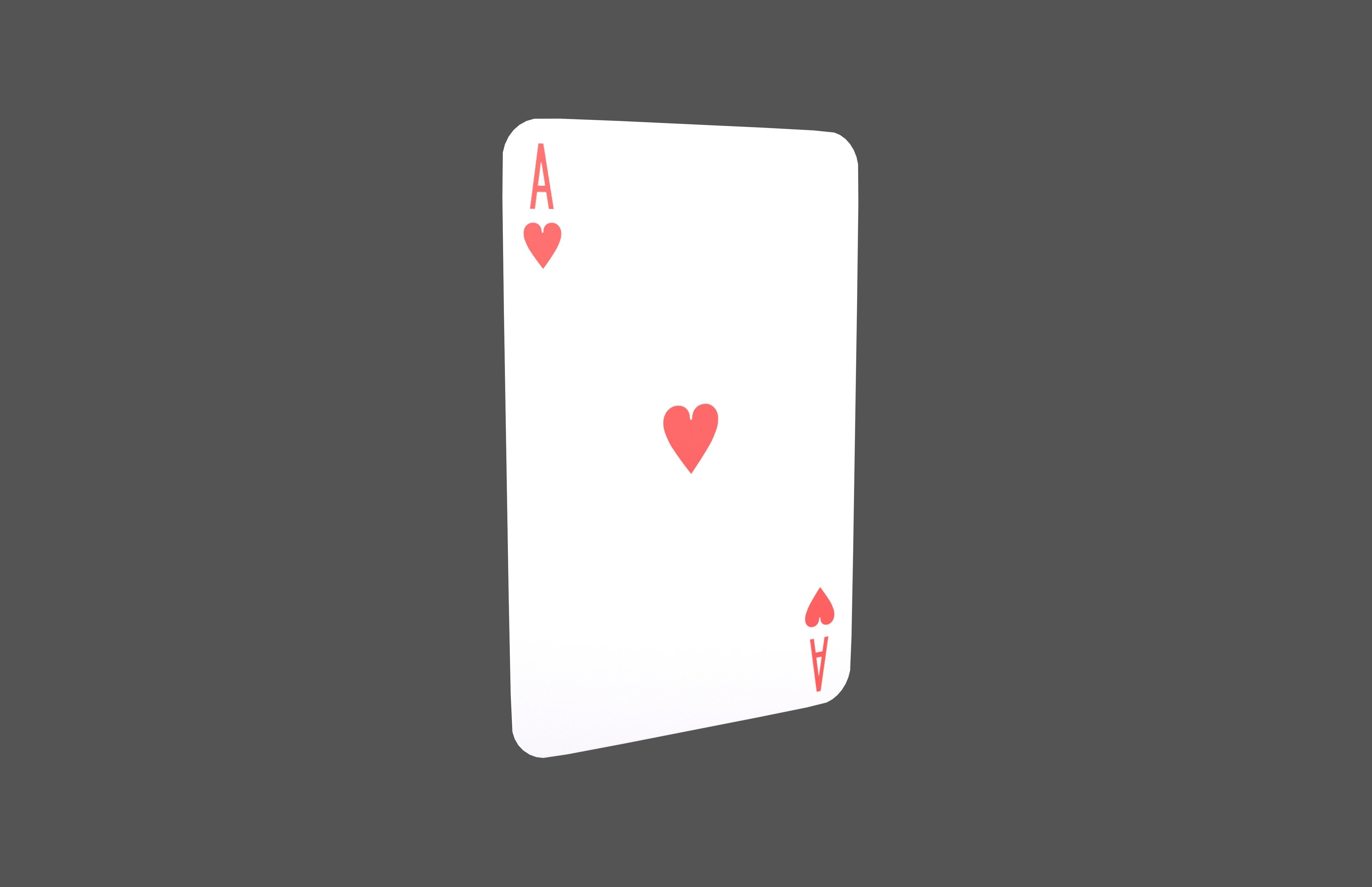 Poker Cards Heart A V1 001 Low-poly 3D model_2