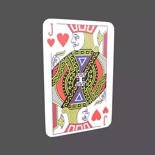 Poker Cards Heart Jack V1 001 Low-poly 3D model