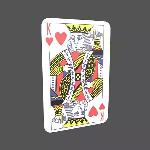 Poker Cards Heart King V1 001 Low-poly 3D model