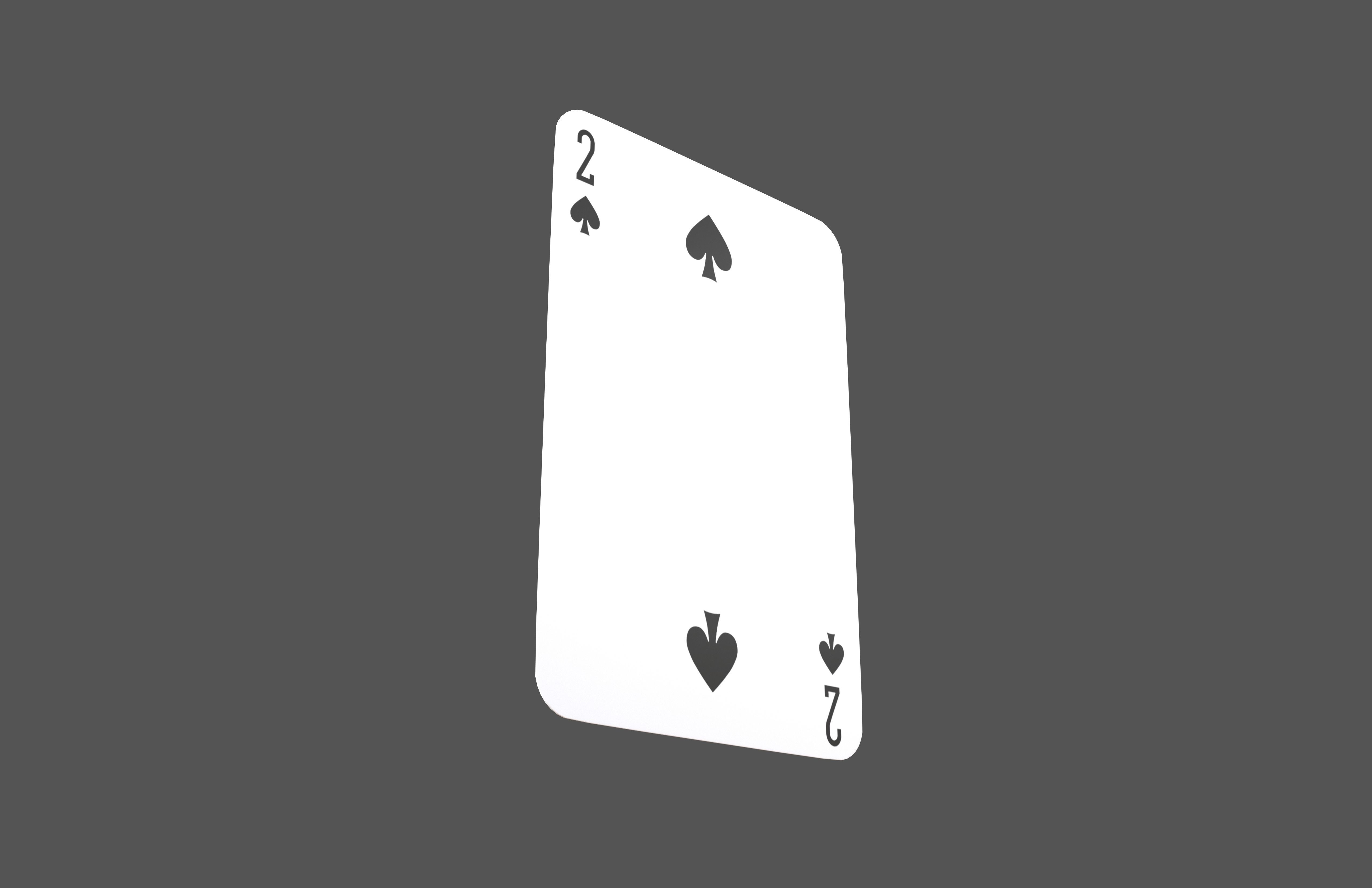 Poker Cards Spades 2 V1 001 Low-poly 3D model_3