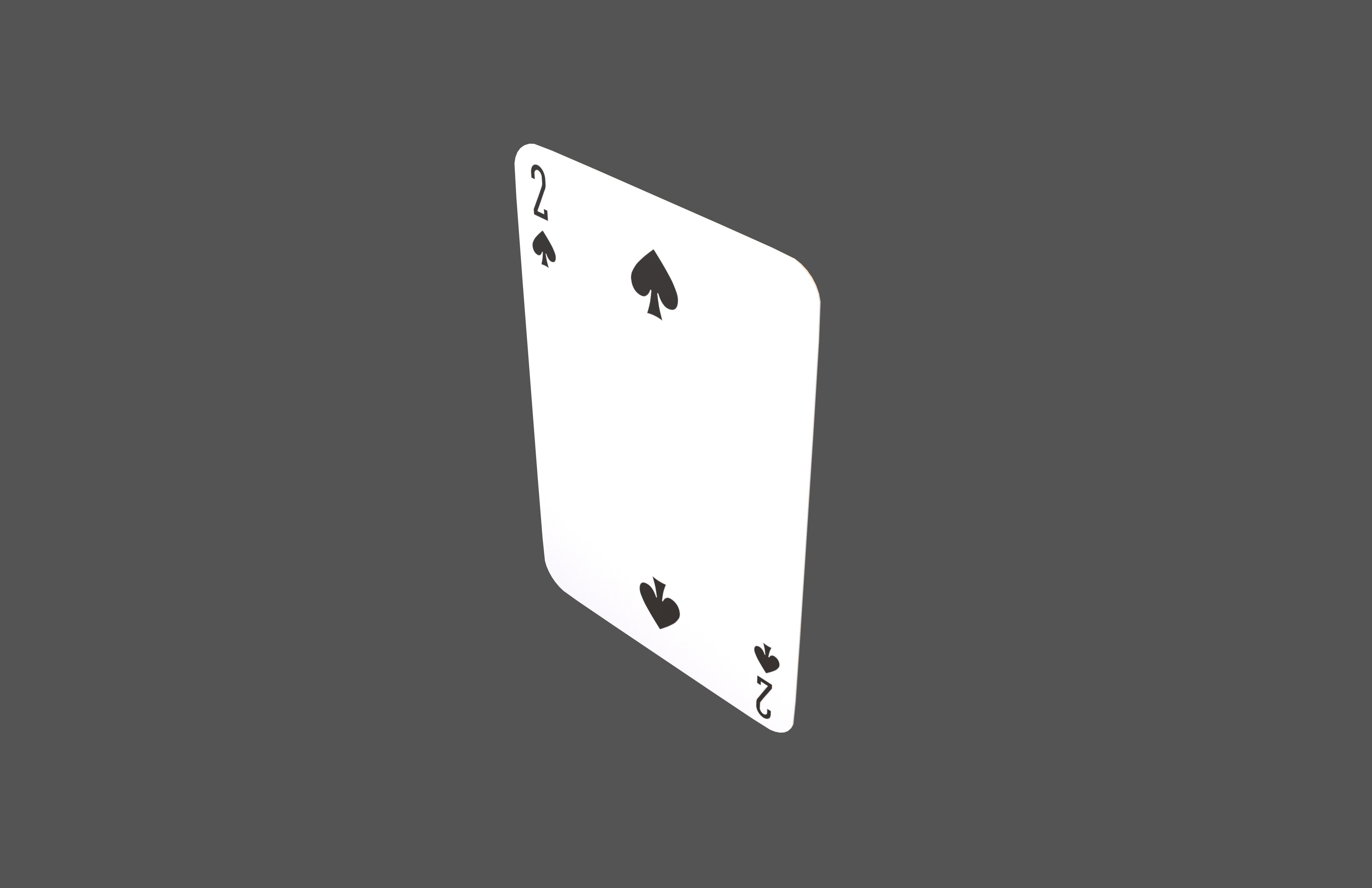 Poker Cards Spades 2 V1 001 Low-poly 3D model_2