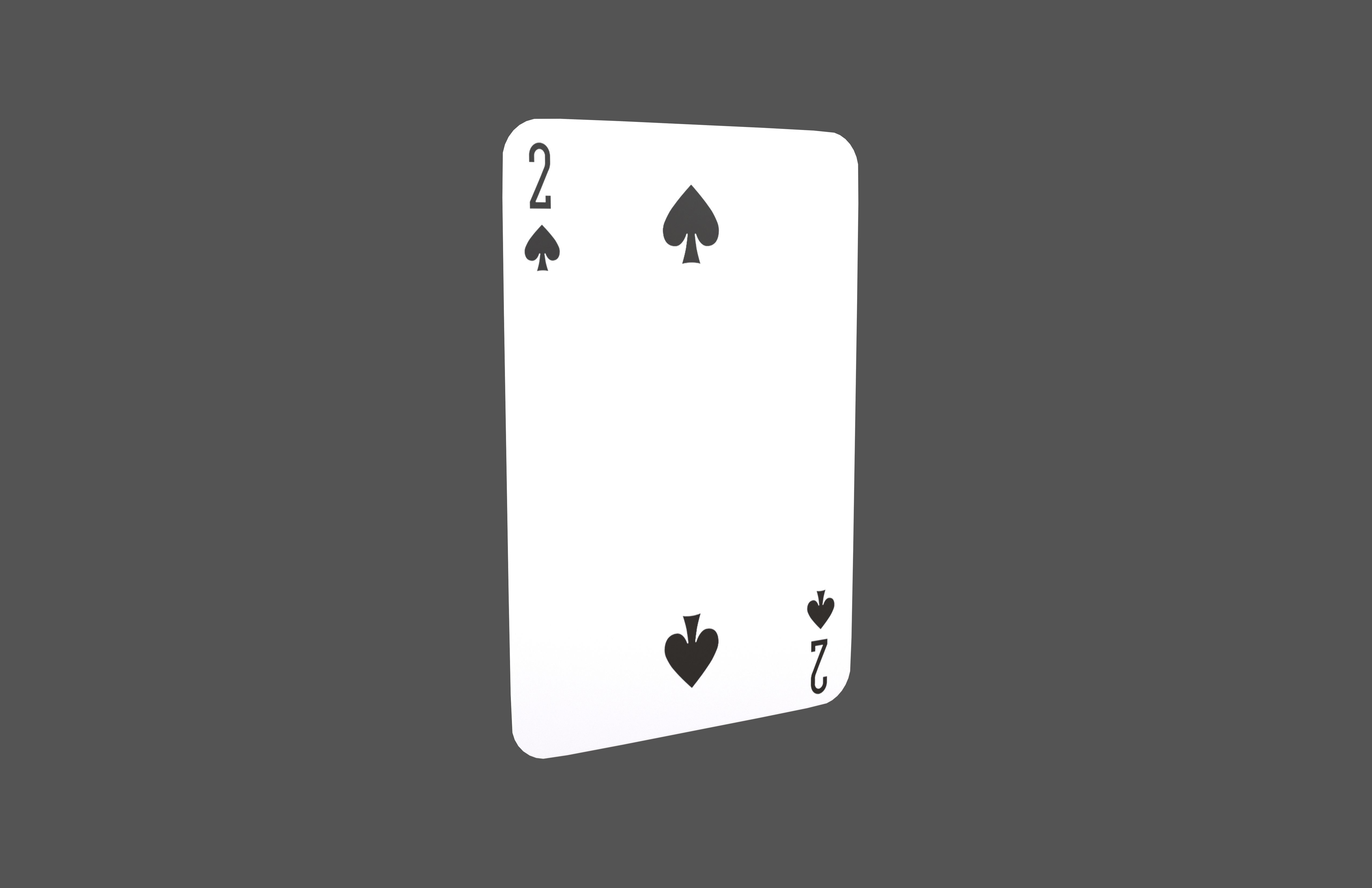 Poker Cards Spades 2 V1 001 Low-poly 3D model_1