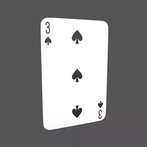 Poker Cards Spades 3 V1 001 Low-poly 3D model
