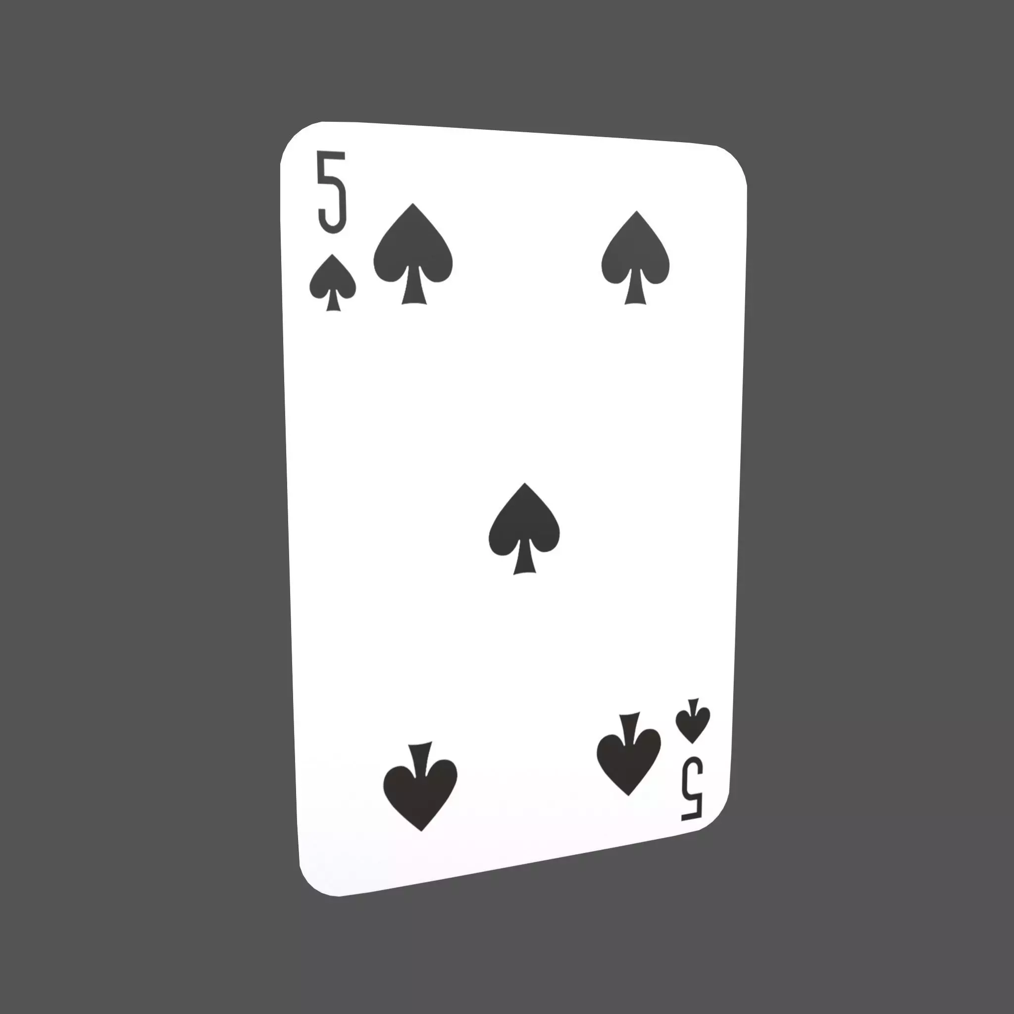 Poker Cards Spades 5 V1 001 Low-poly 3D model_0
