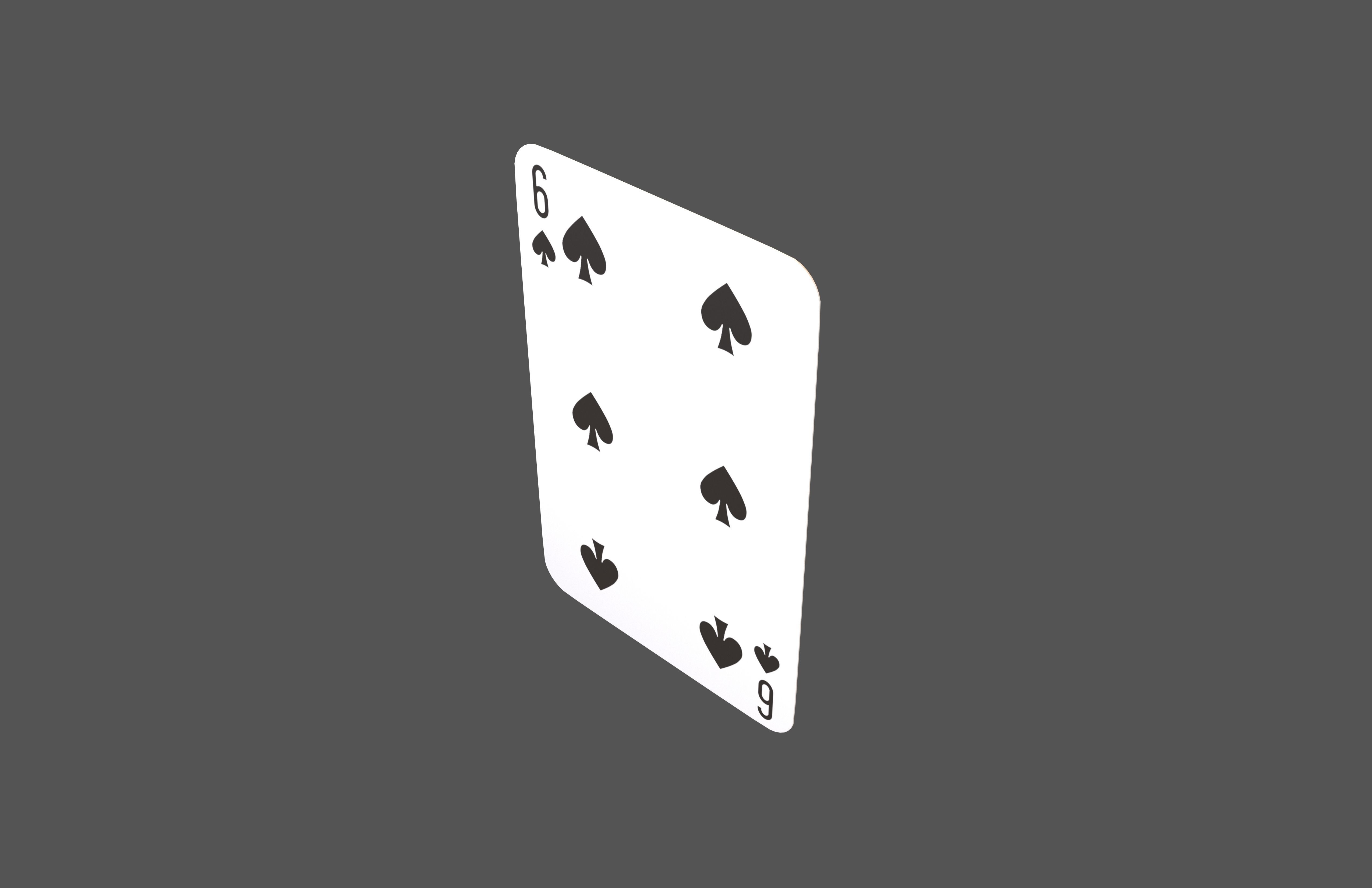 Poker Cards Spades 6 V1 001 Low-poly 3D model_2