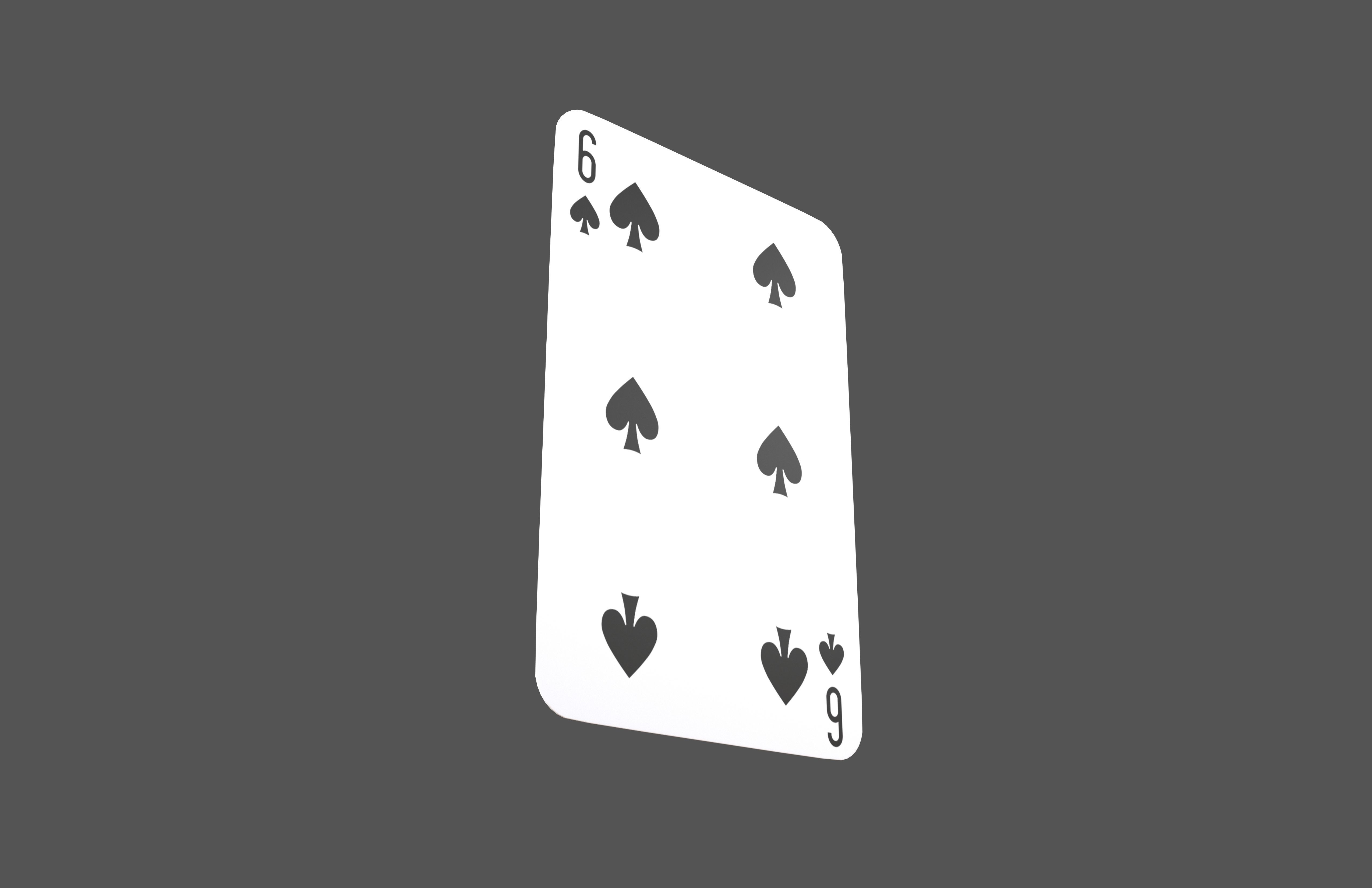 Poker Cards Spades 6 V1 001 Low-poly 3D model_3