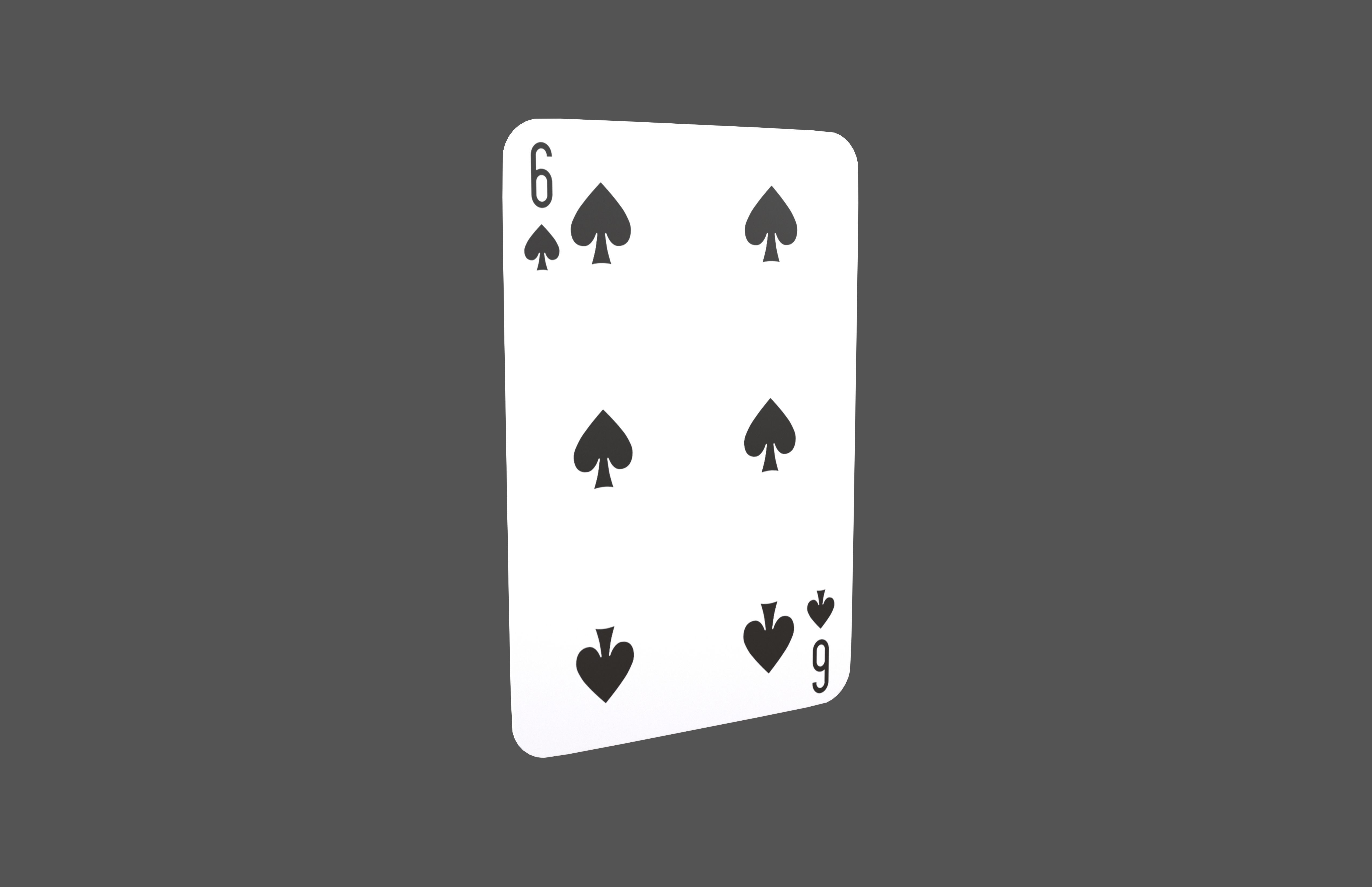 Poker Cards Spades 6 V1 001 Low-poly 3D model_1