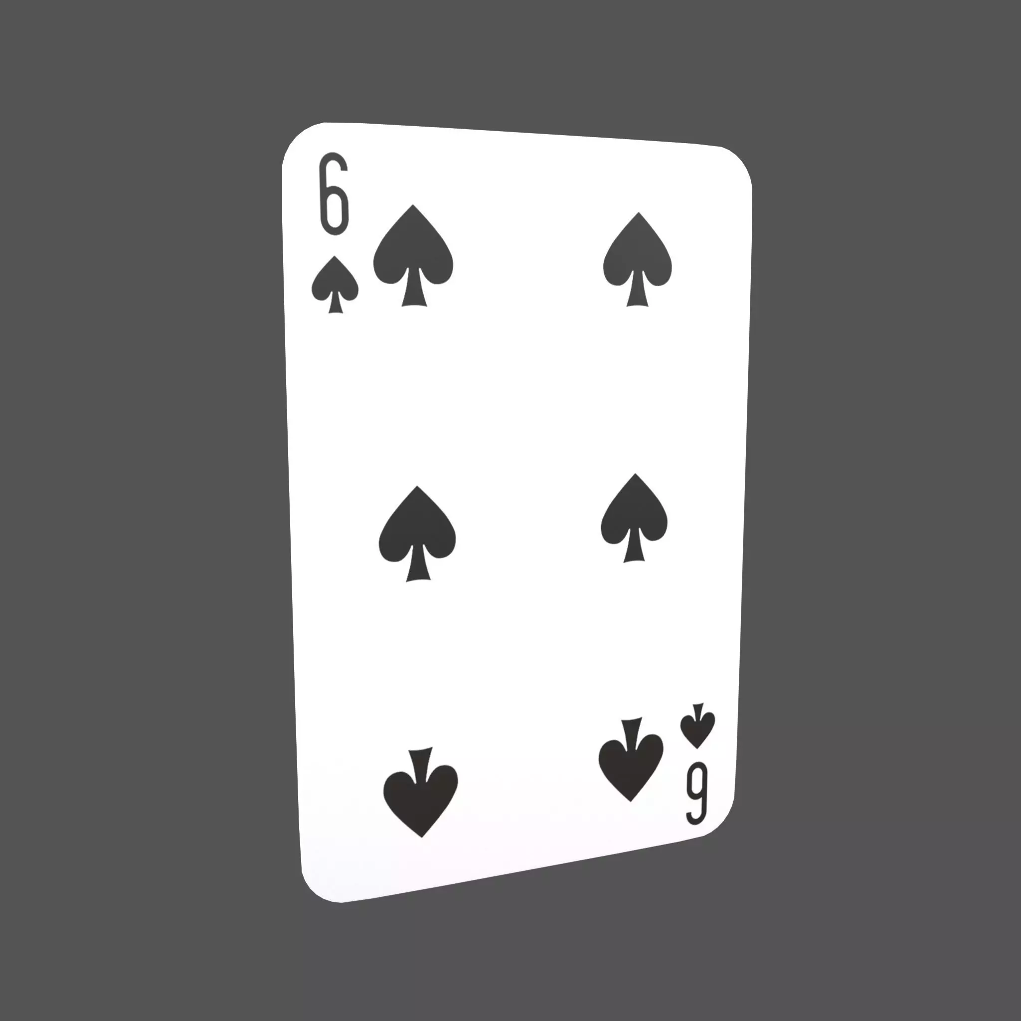 Poker Cards Spades 6 V1 001 Low-poly 3D model_0