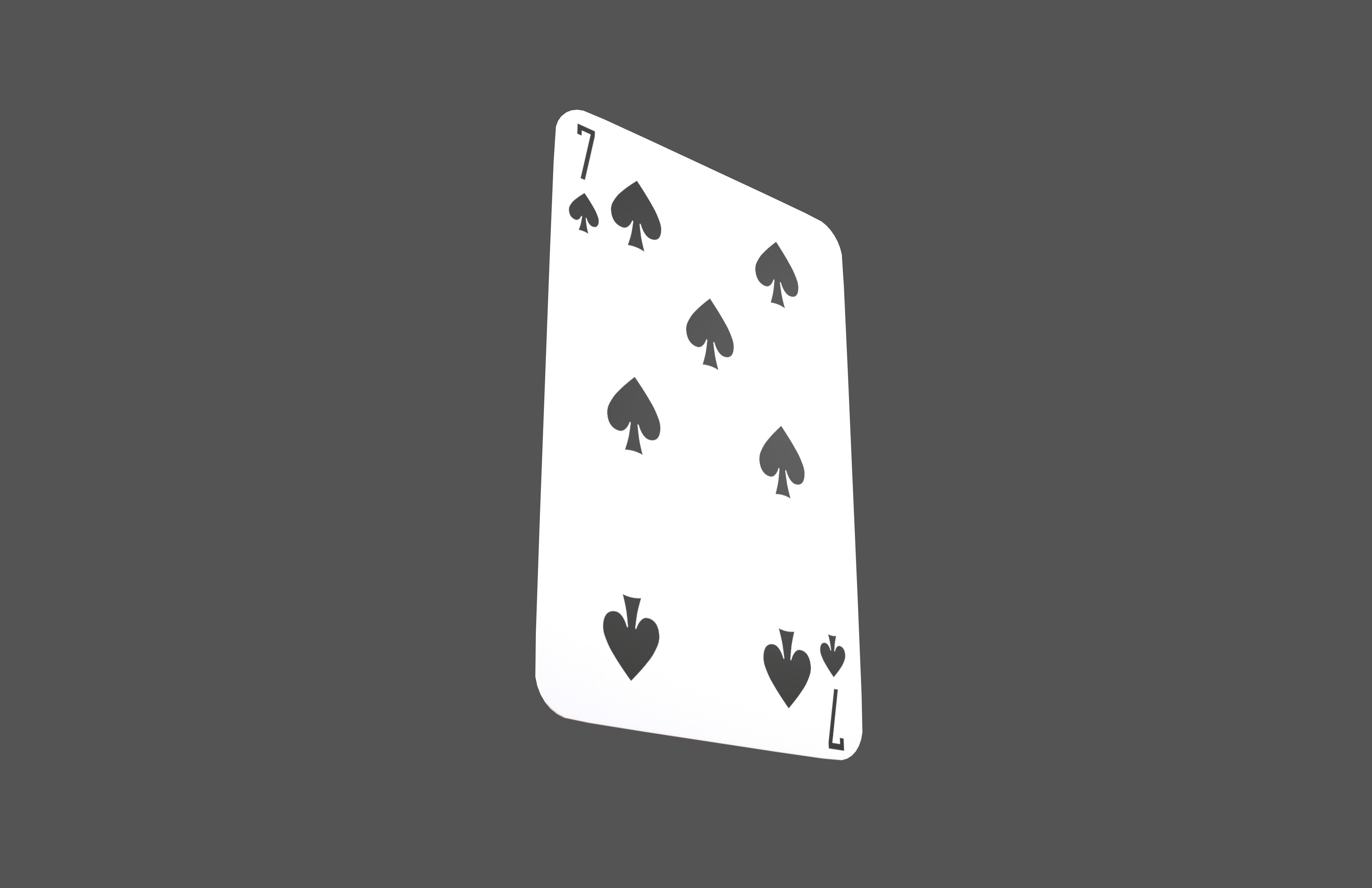 Poker Cards Spades 7 V1 001 Low-poly 3D model_3