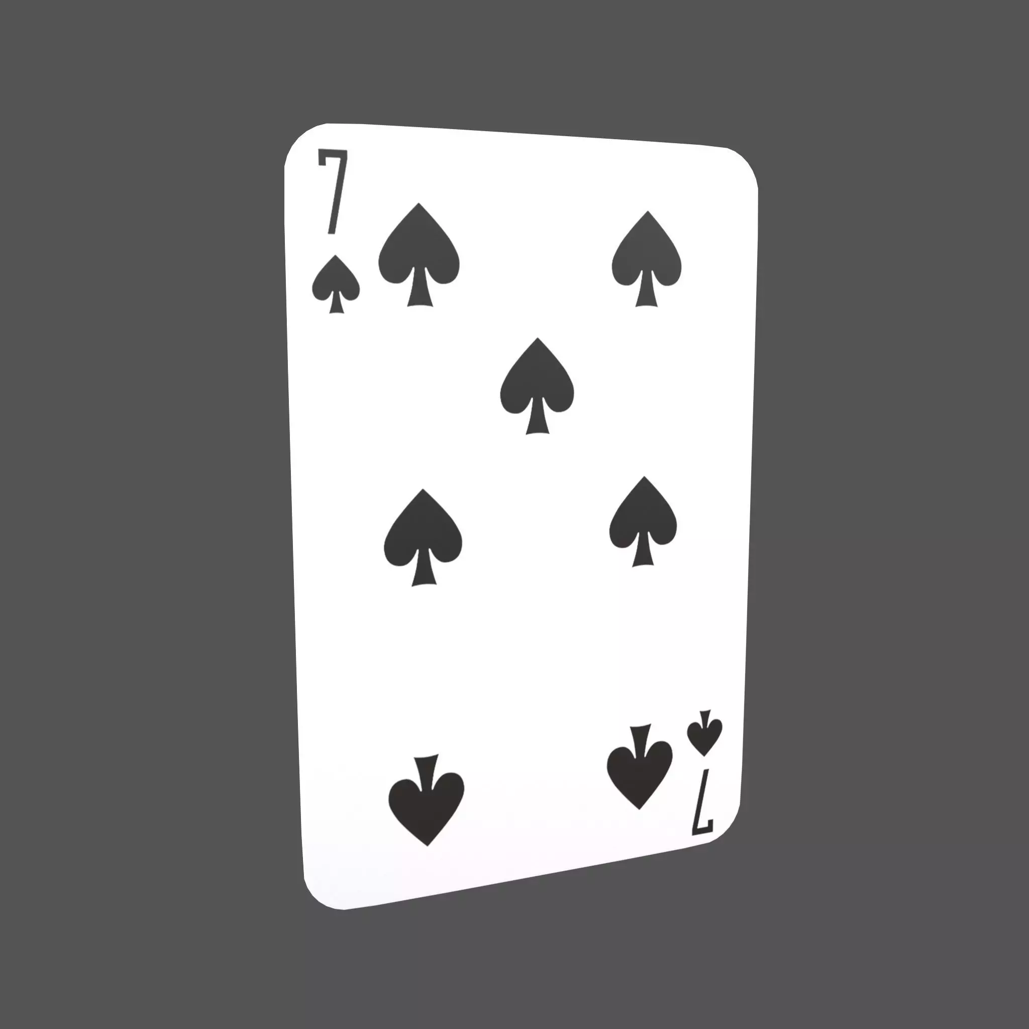 Poker Cards Spades 7 V1 001 Low-poly 3D model_0