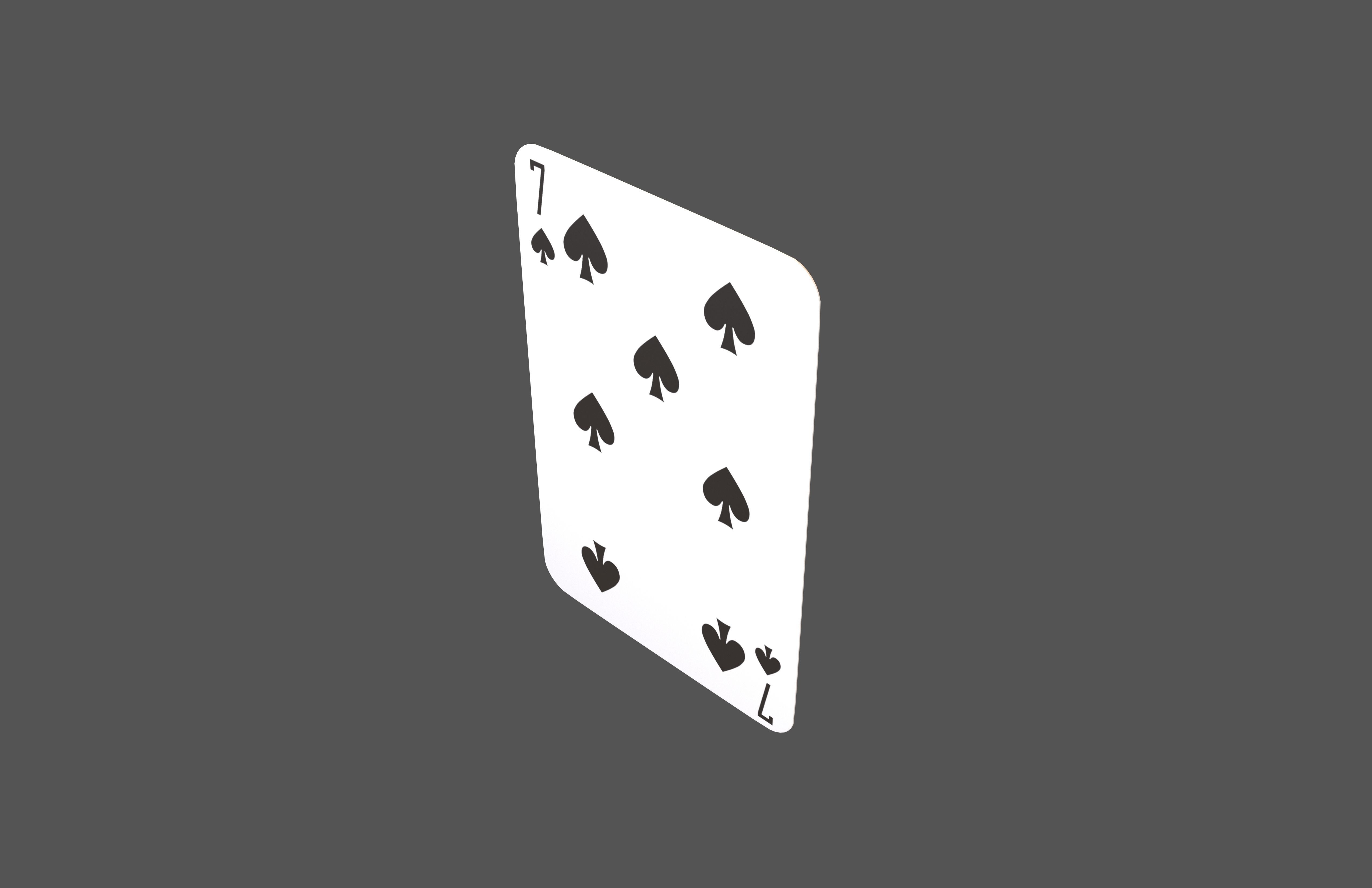 Poker Cards Spades 7 V1 001 Low-poly 3D model_2