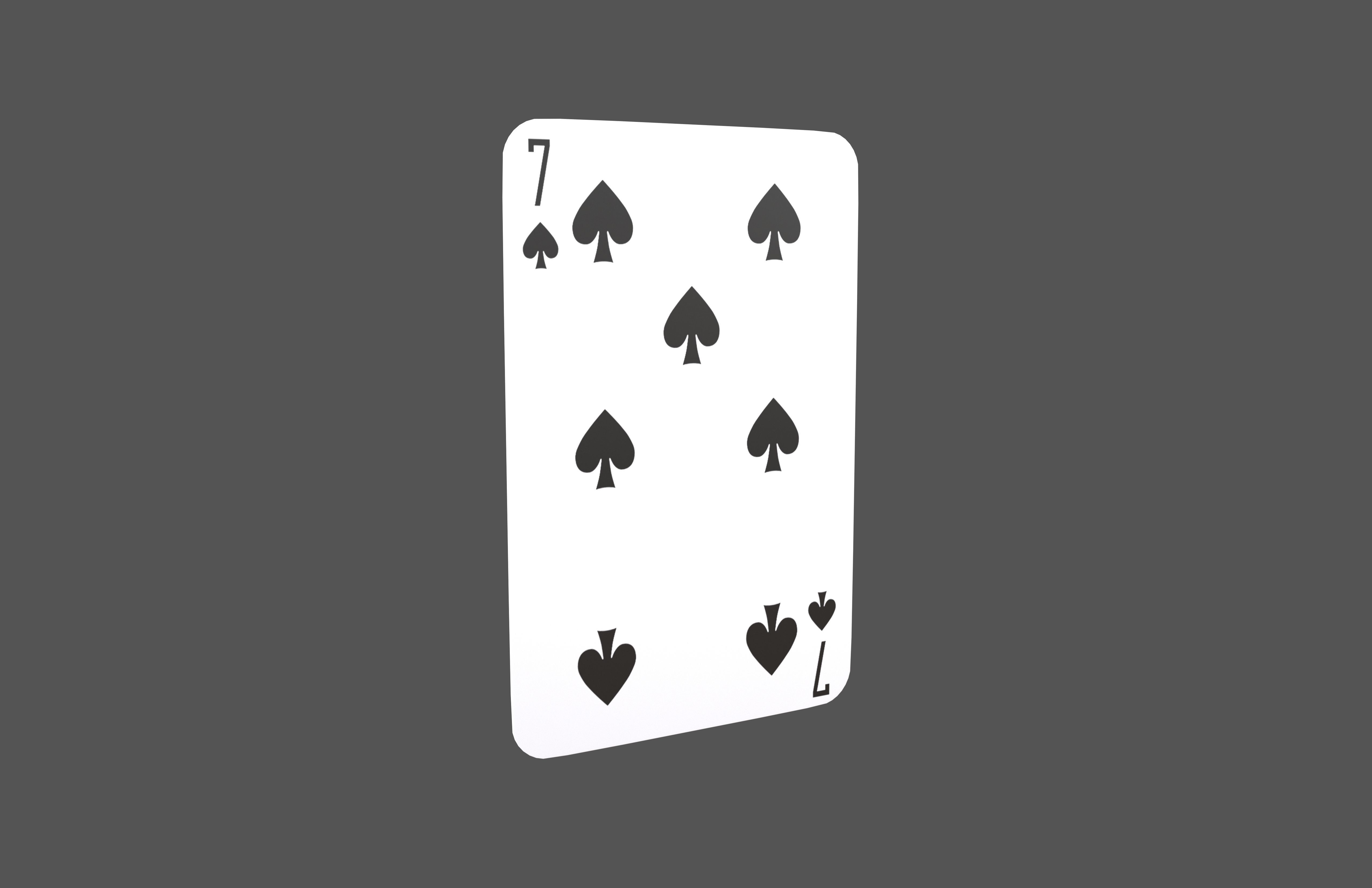 Poker Cards Spades 7 V1 001 Low-poly 3D model_1