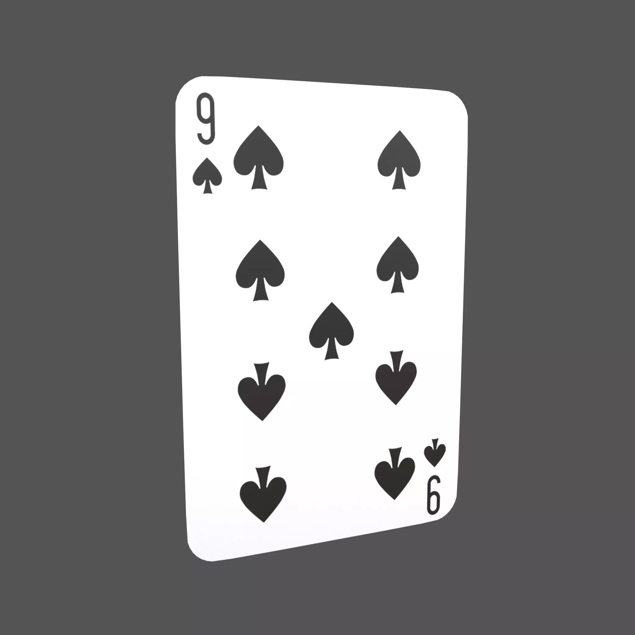 Poker Cards Spades 9 V1 001 Low-poly 3D model_0