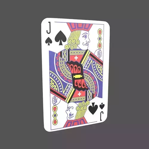 Poker Cards Spades Jack V1 001 Low-poly 3D model