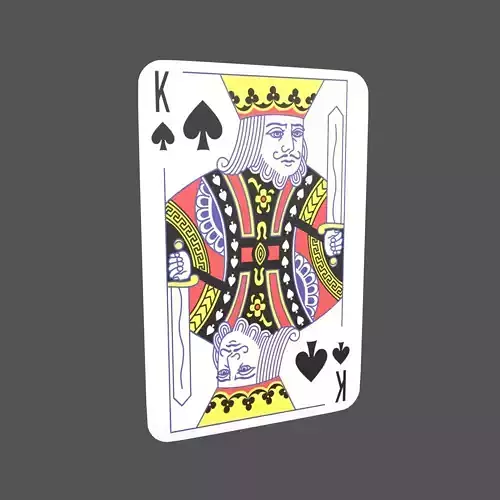 Poker Cards Spades King V1 001 Low-poly 3D model