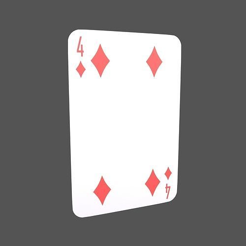 Poker Cards Tiles 4 V1 001 Low-poly 3D model