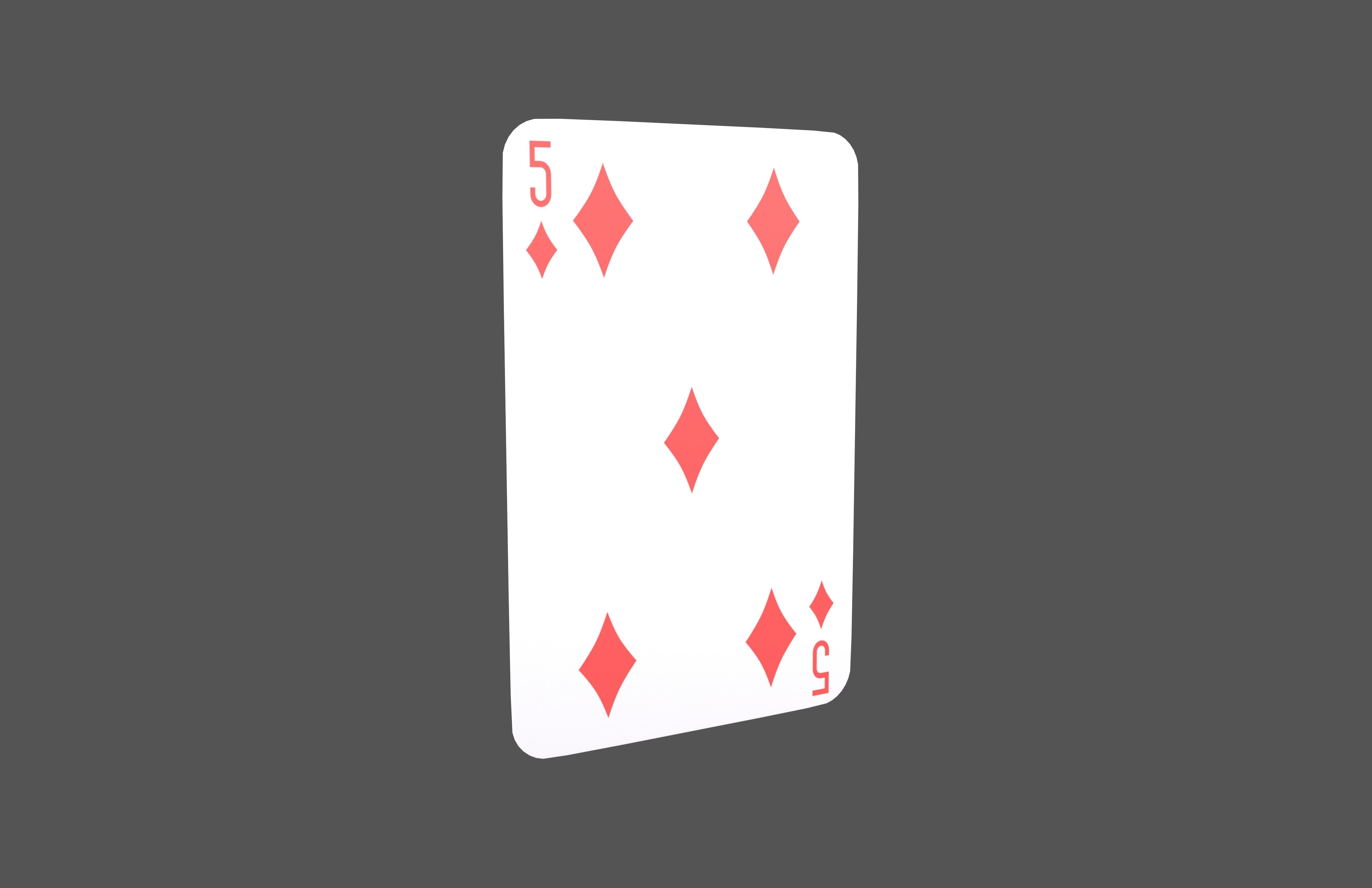 Poker Cards Tiles 5 V1 001 Low-poly 3D model_1