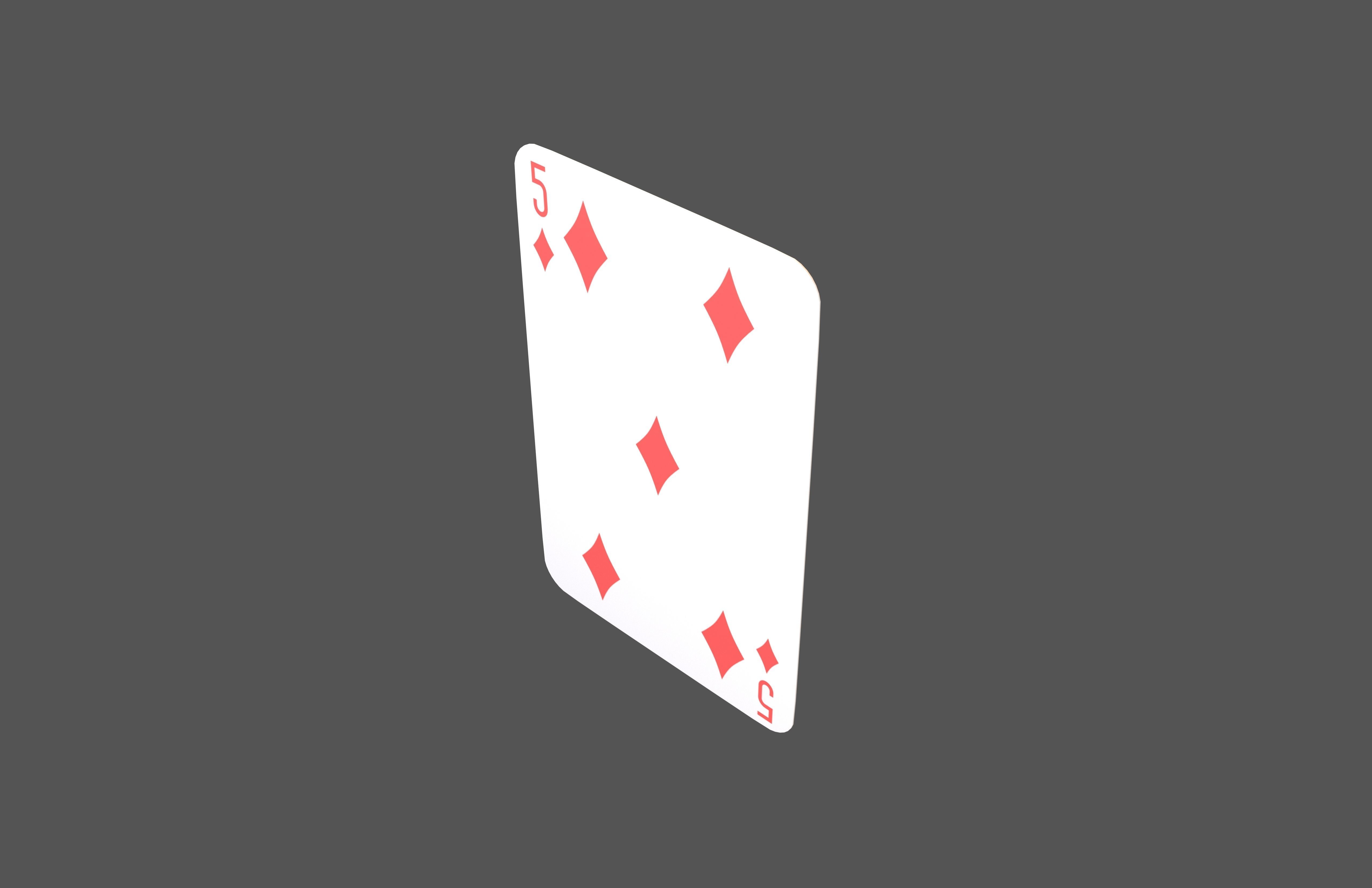Poker Cards Tiles 5 V1 001 Low-poly 3D model_2