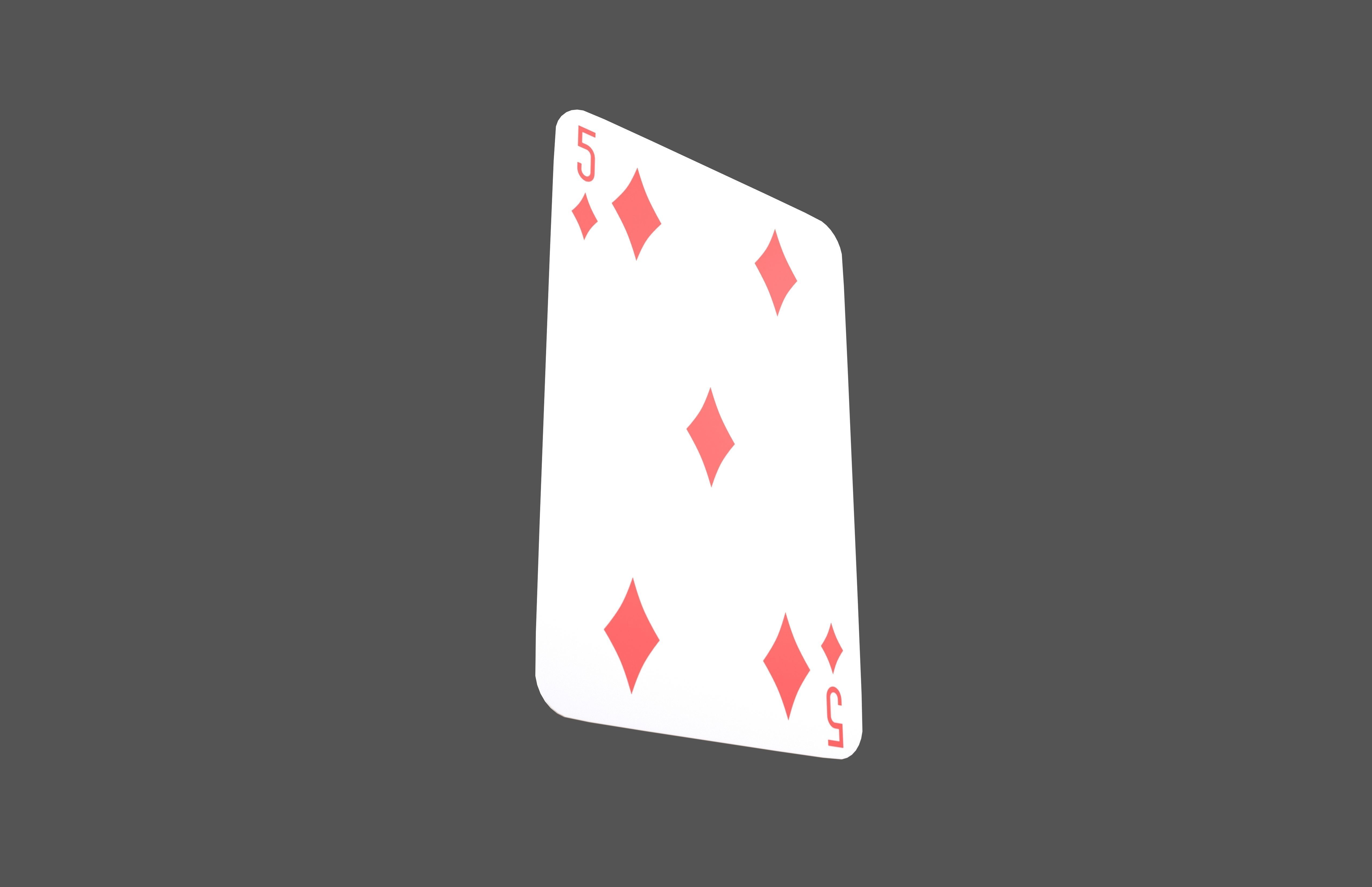 Poker Cards Tiles 5 V1 001 Low-poly 3D model_3