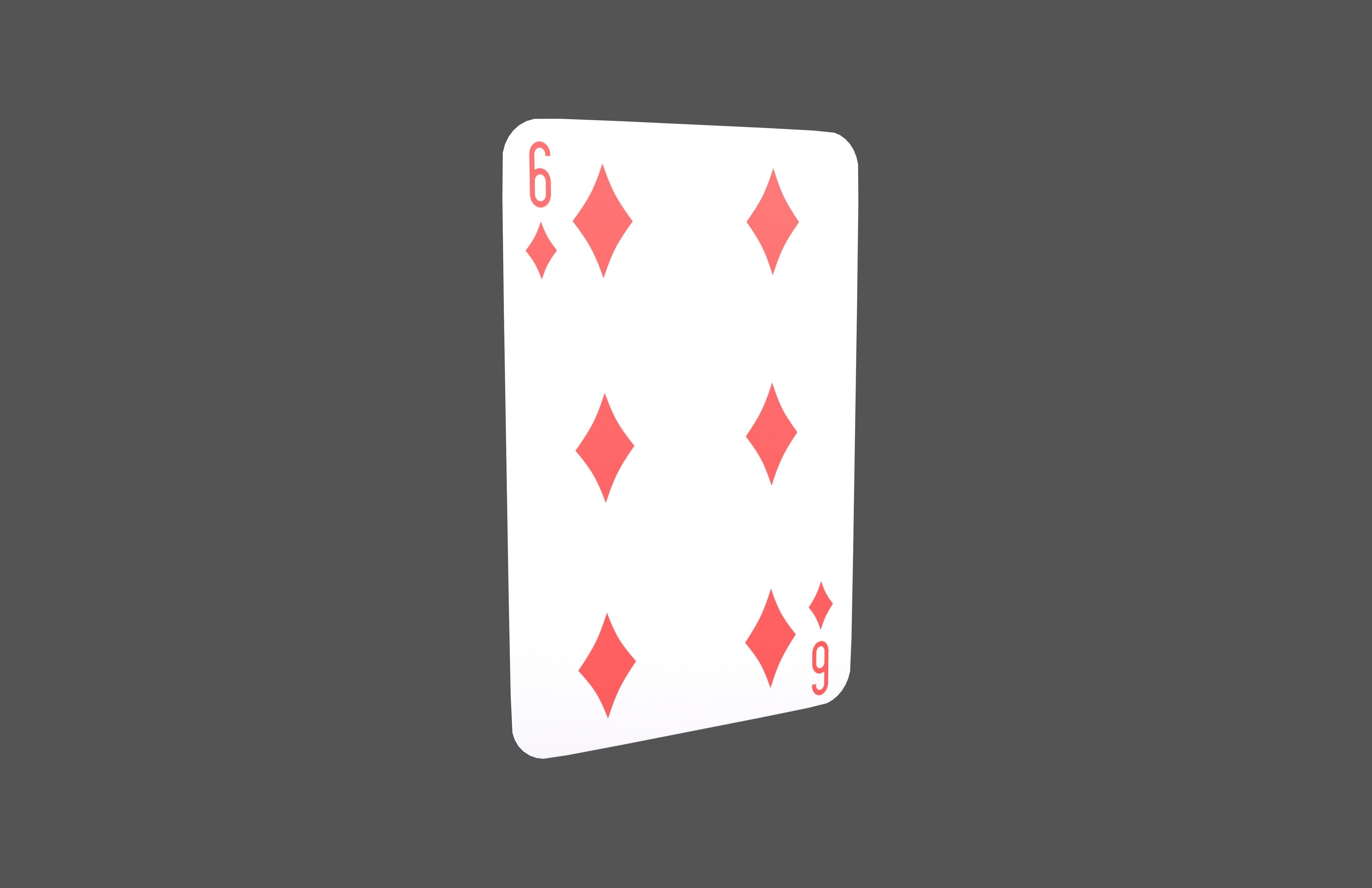 Poker Cards Tiles 6 V1 001 Low-poly 3D model_1