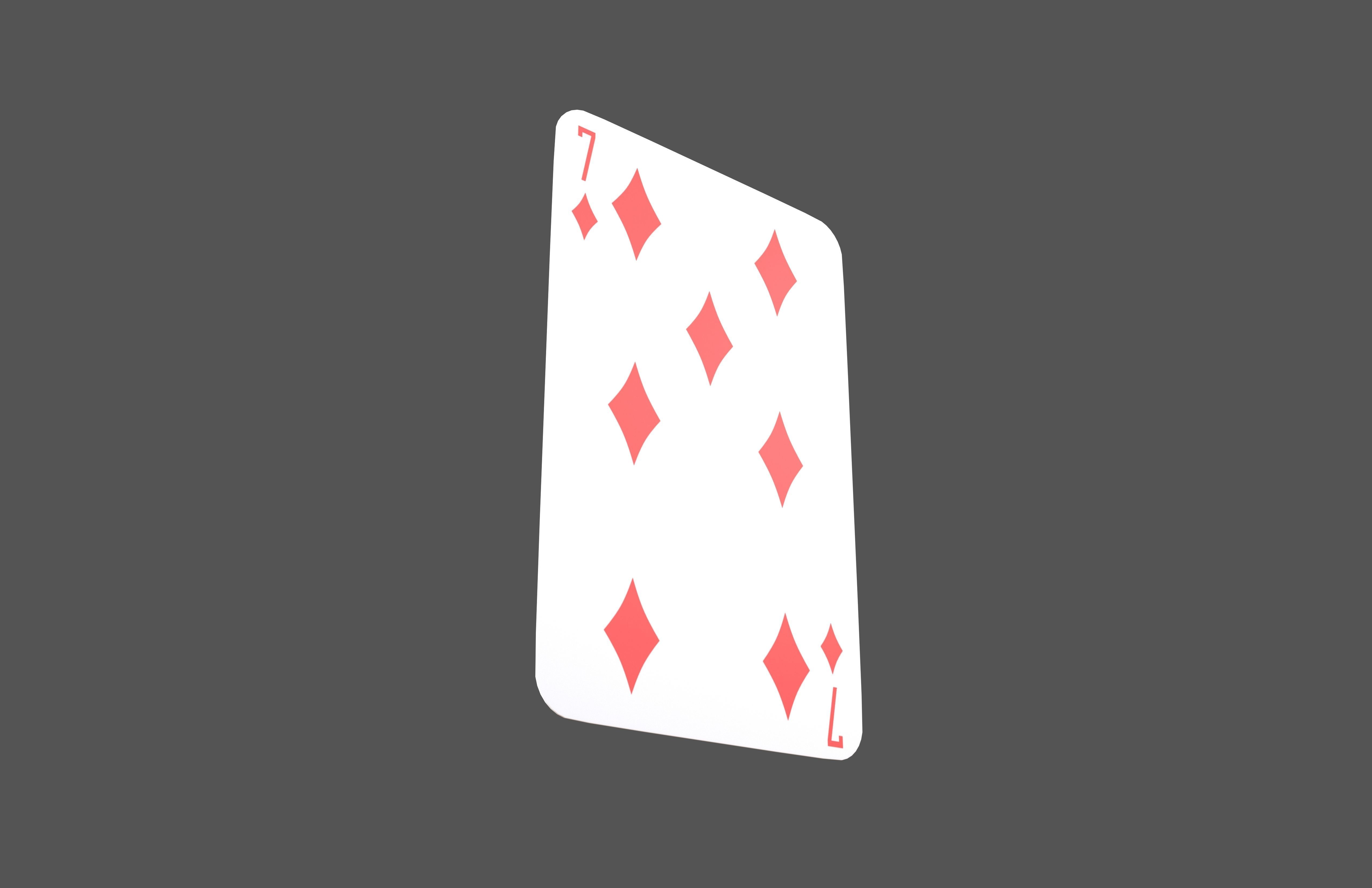 Poker Cards Tiles 7 V1 001 Low-poly 3D model_3