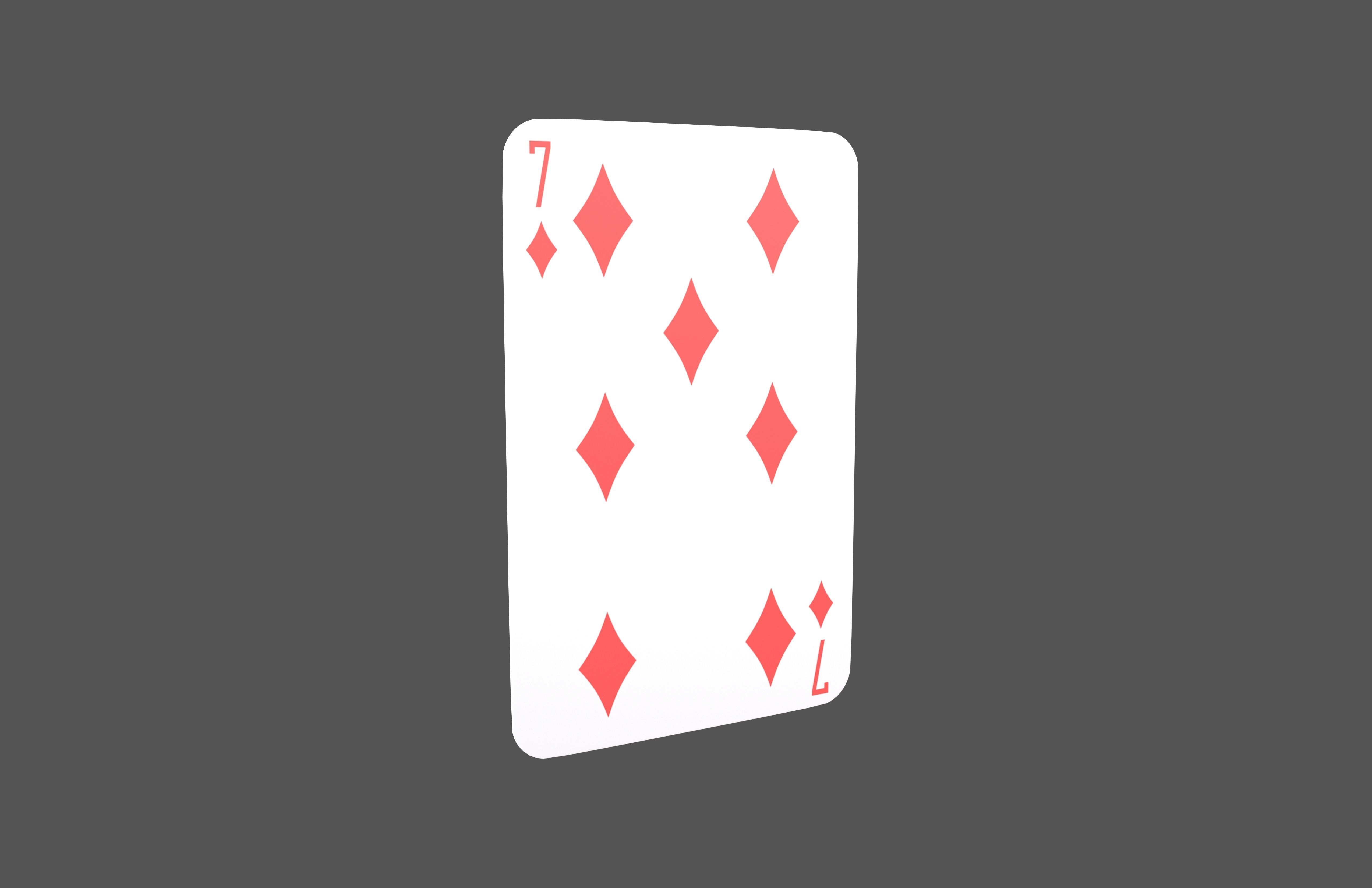Poker Cards Tiles 7 V1 001 Low-poly 3D model_1