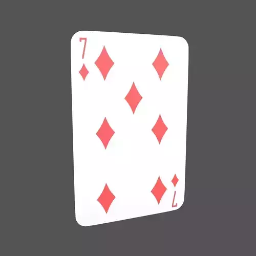 Poker Cards Tiles 7 V1 001 Low-poly 3D model