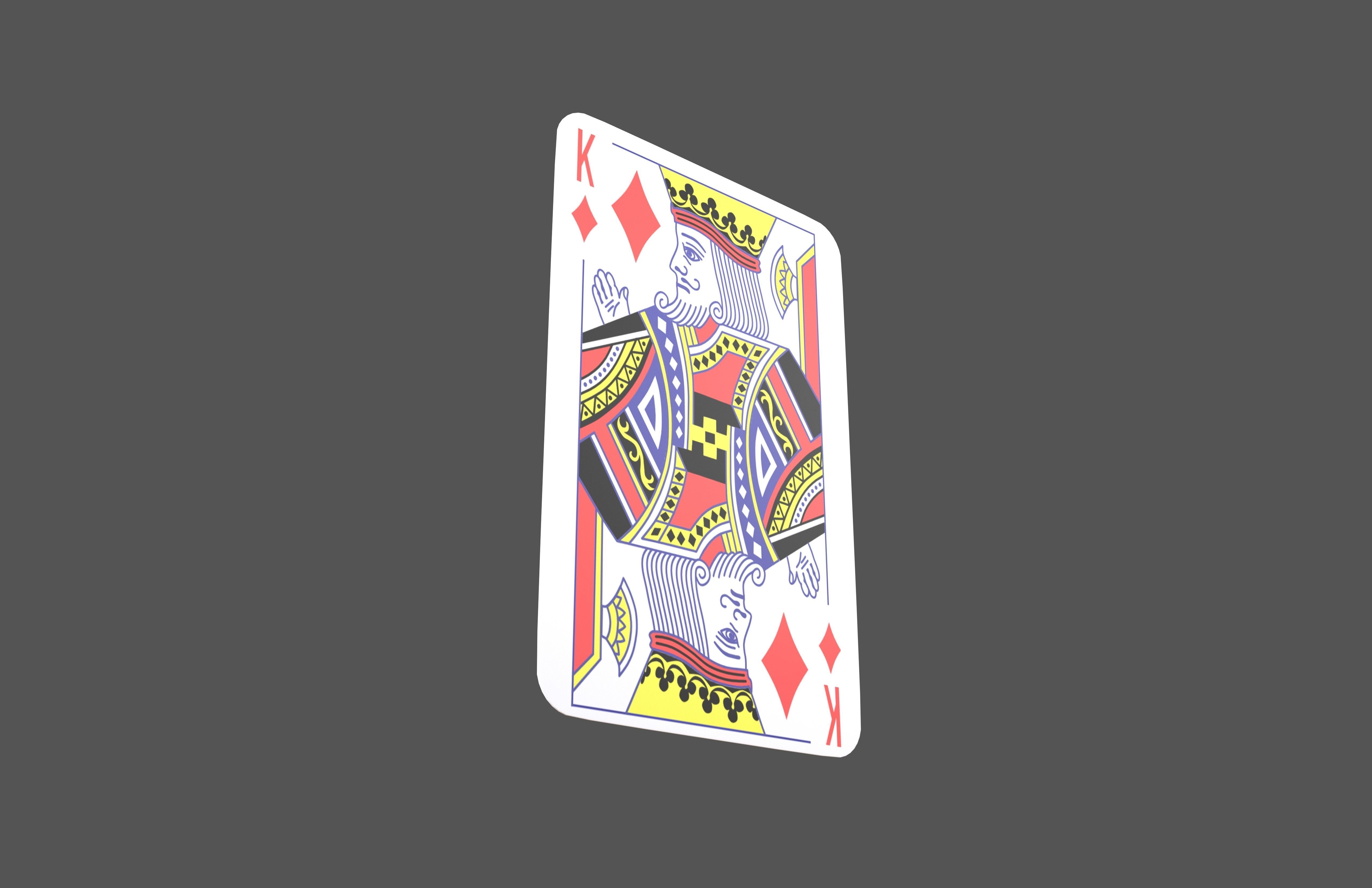 Poker Cards Tiles King V1 001 Low-poly 3D model_2