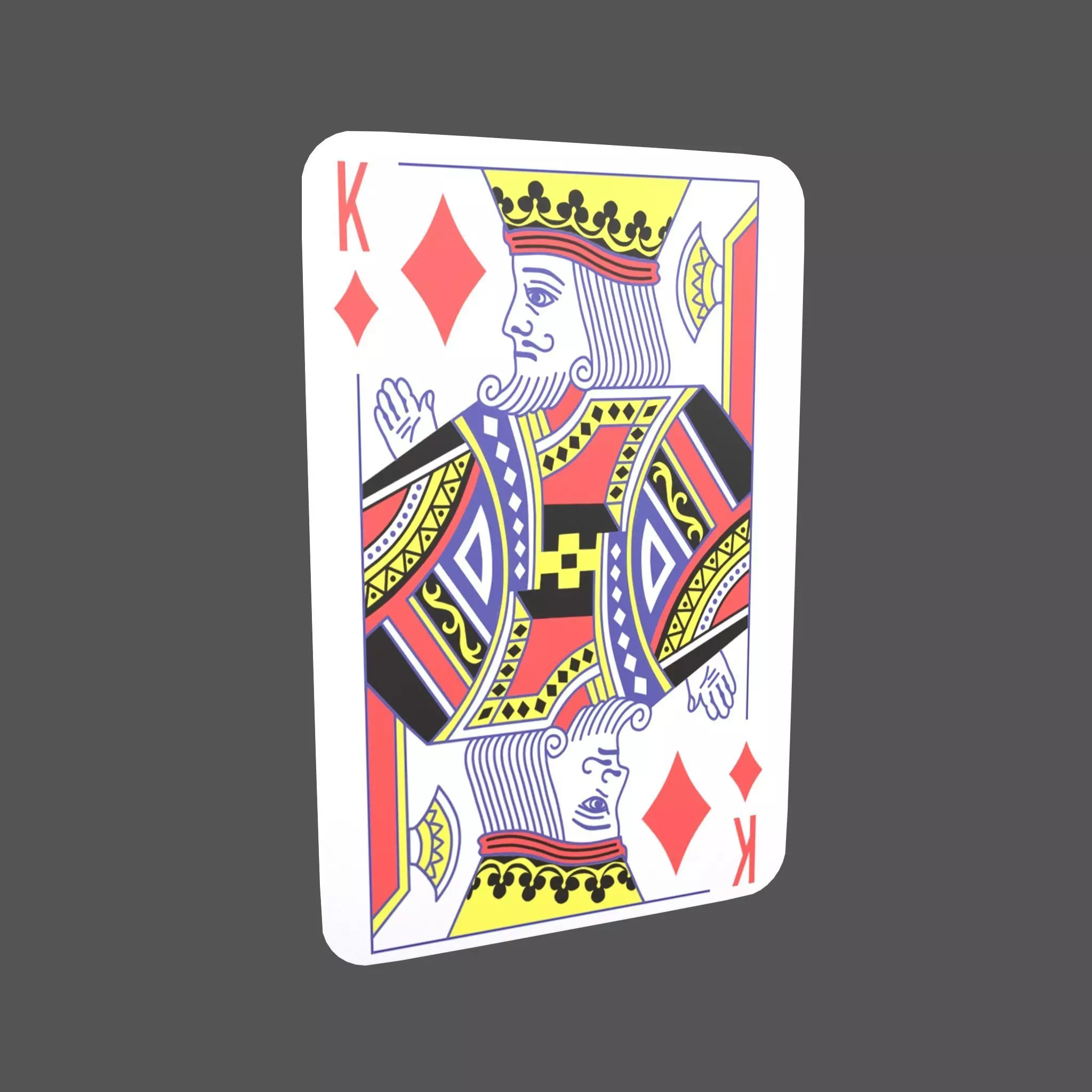 Poker Cards Tiles King V1 001 Low-poly 3D model_0