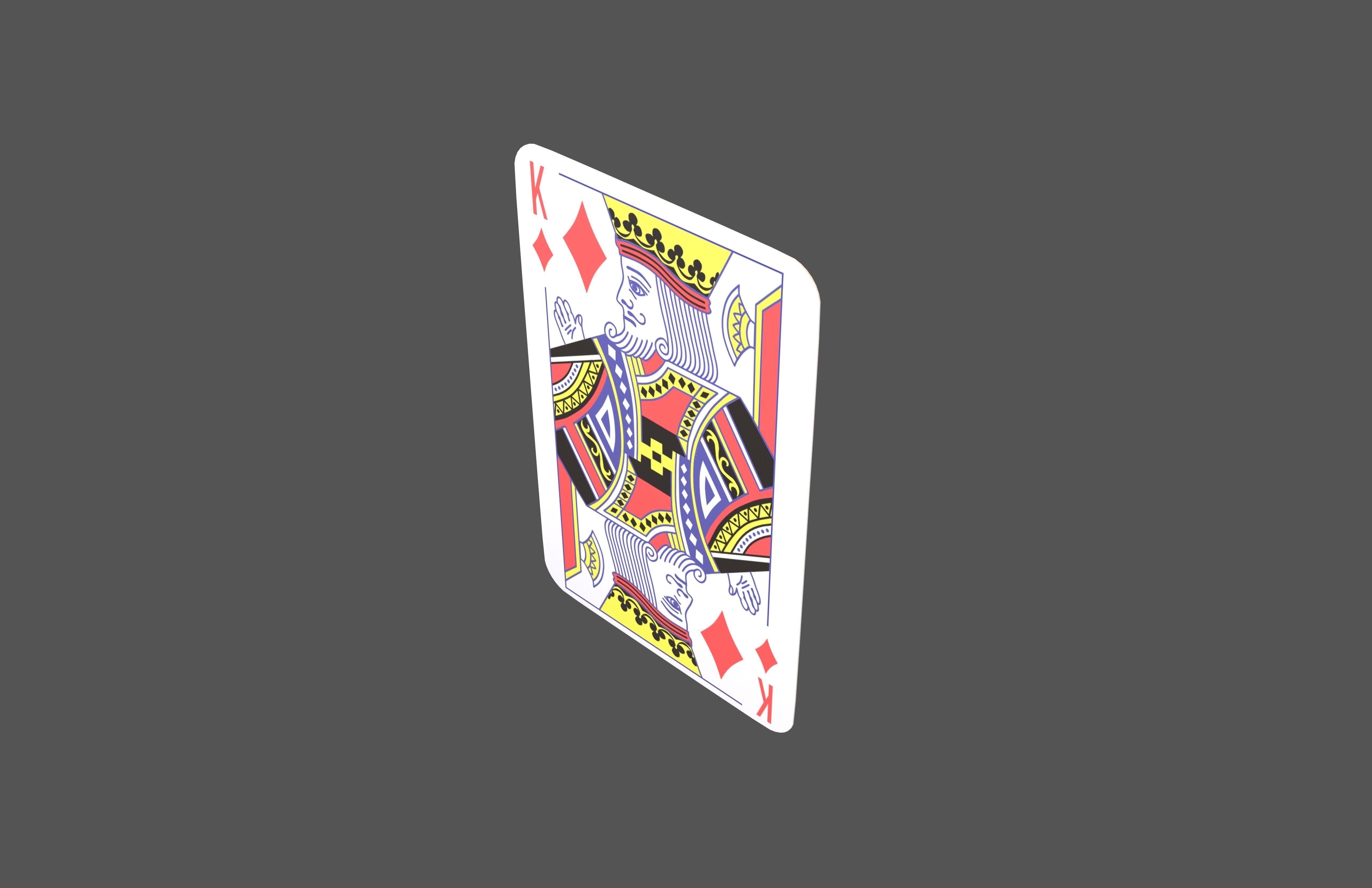 Poker Cards Tiles King V1 001 Low-poly 3D model_3