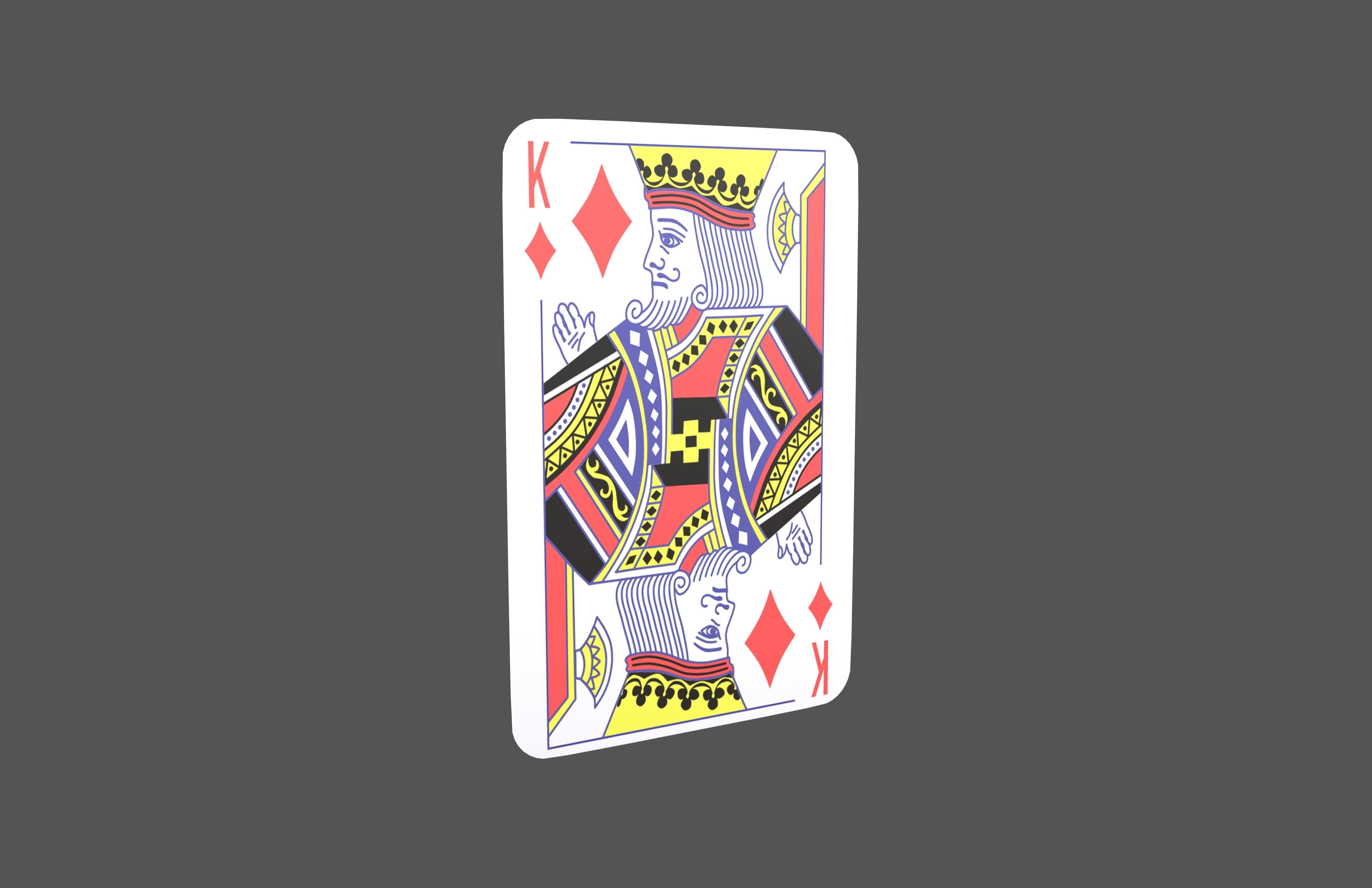 Poker Cards Tiles King V1 001 Low-poly 3D model_1
