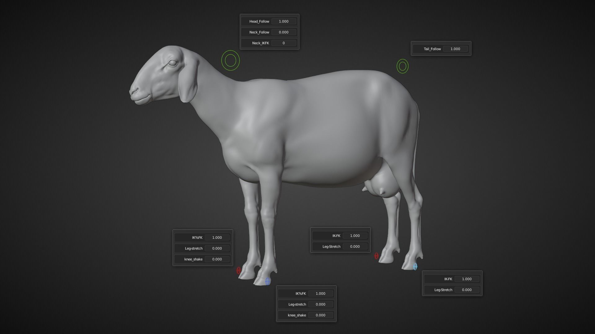 Assaf Sheep Pack Animated  VFX Grace 3D model_34