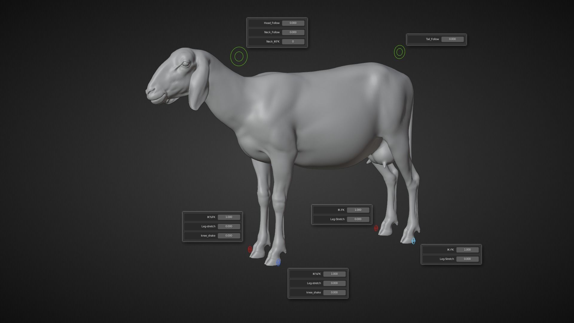Assaf Sheep Pack Animated  VFX Grace 3D model_14