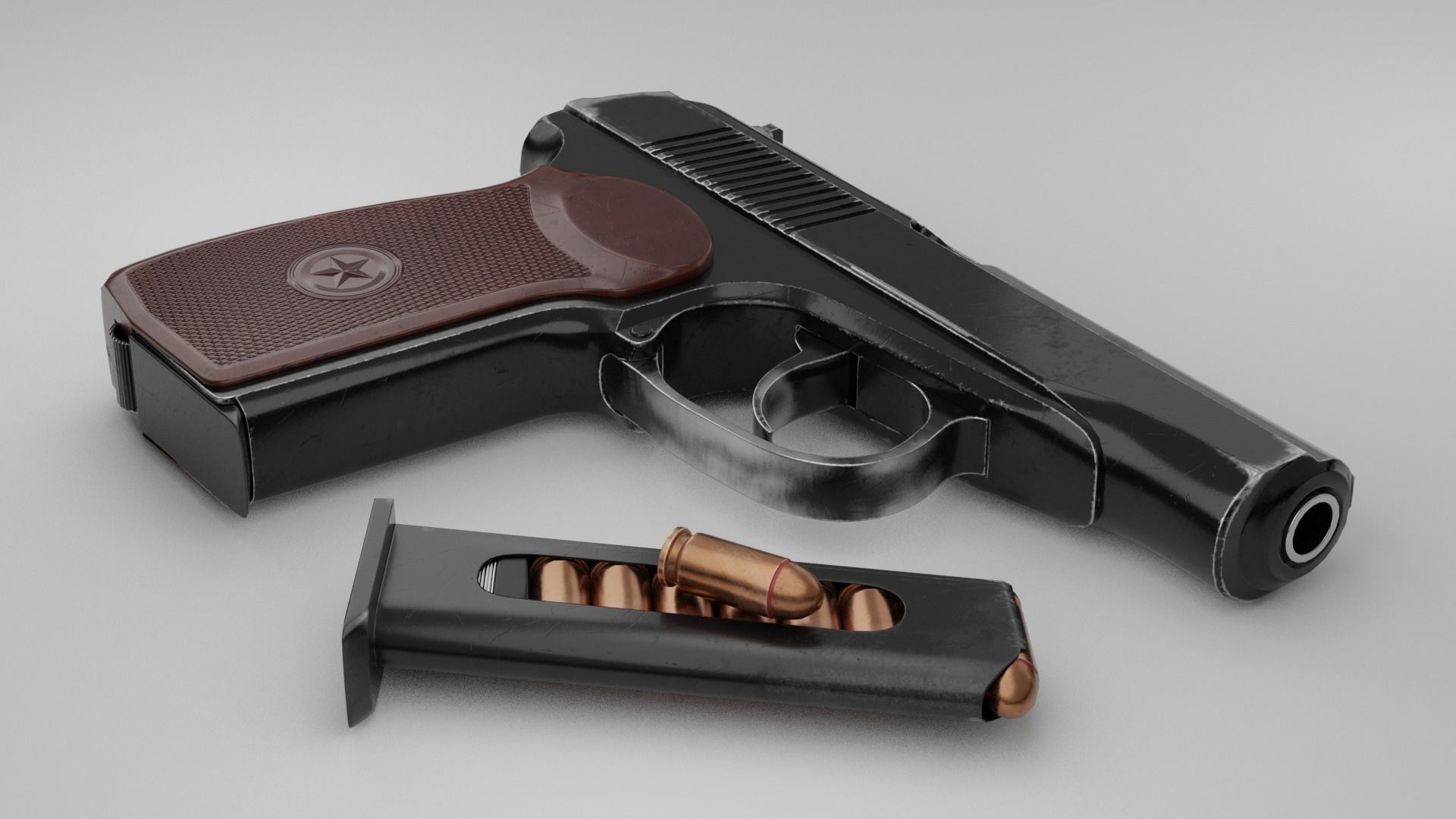 AAA Low-Poly Makarov Pistol PM 1963 Low-poly 3D model_14