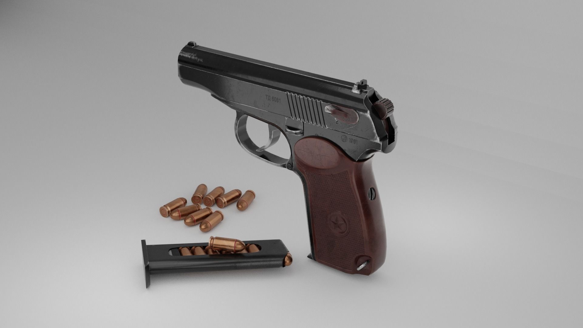 AAA Low-Poly Makarov Pistol PM 1963 Low-poly 3D model_4