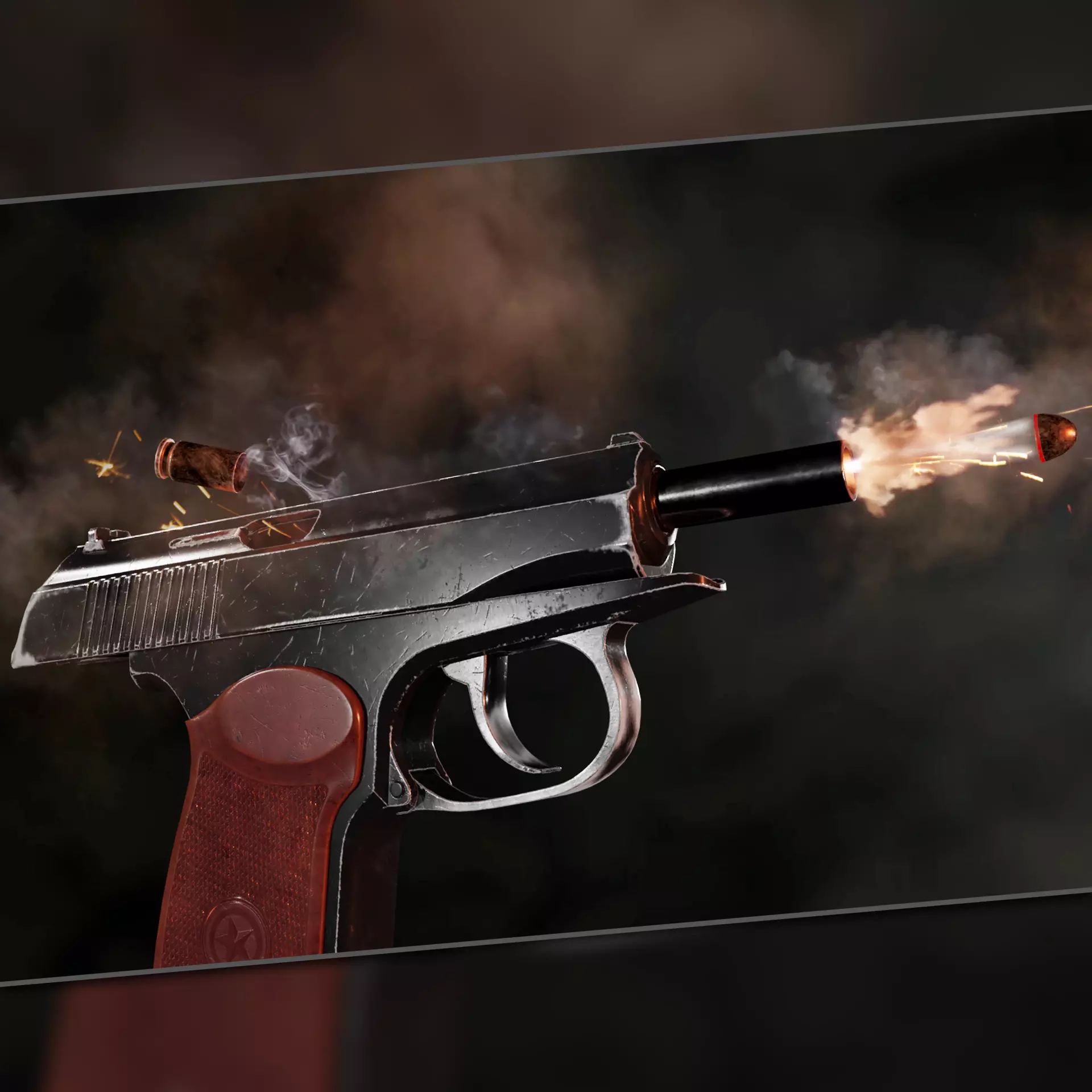 AAA Low-Poly Makarov Pistol PM 1963 Low-poly 3D model_0