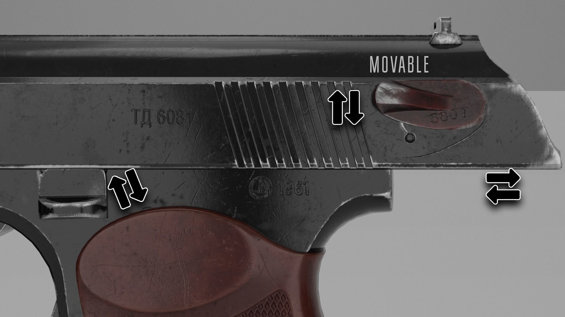 AAA Low-Poly Makarov Pistol PM 1963 Low-poly 3D model_8